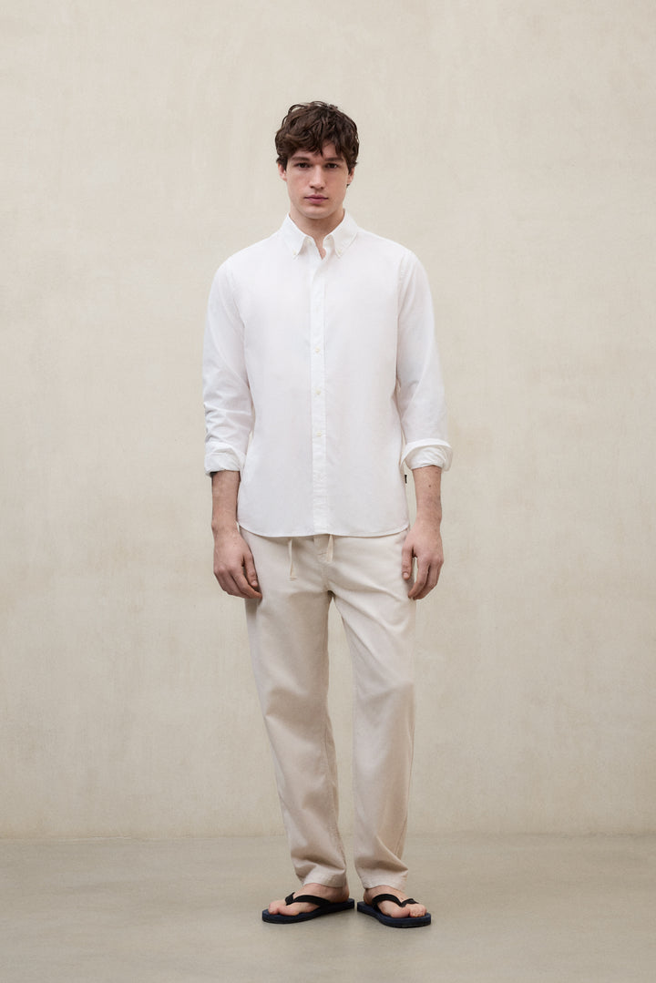 CHEMISE ANTEJO EN POPELINE BLANCHE