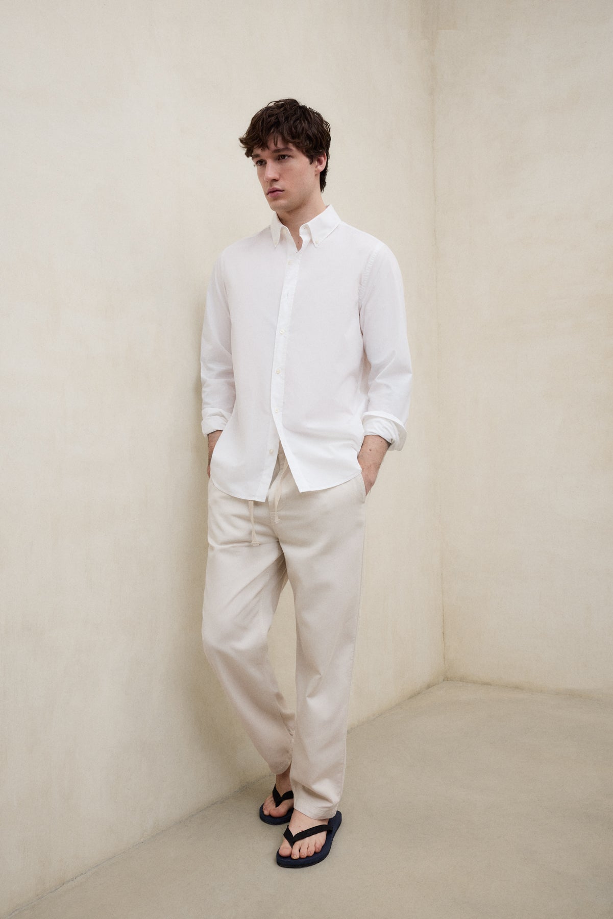 CAMISA ANTEJO DE POPELÍN BLANCA