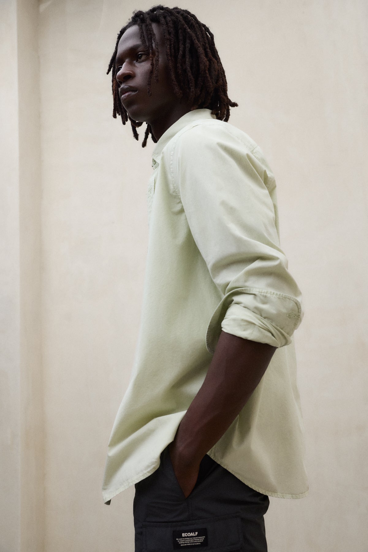 CHEMISE ANTEJO EN POPELINE VERTE