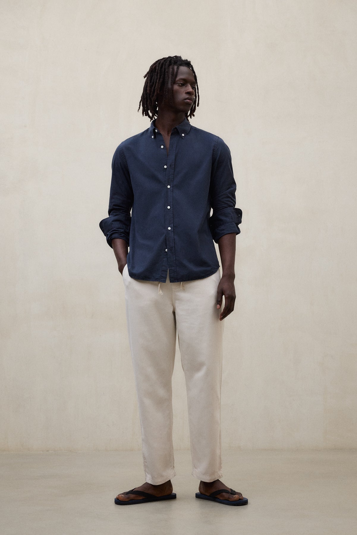 NAVY BLUE ANTEJO POPLIN SHIRT