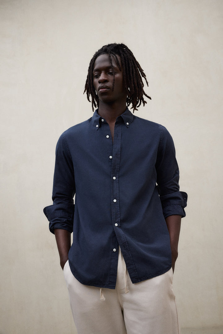 NAVY BLUE ANTEJO POPLIN SHIRT