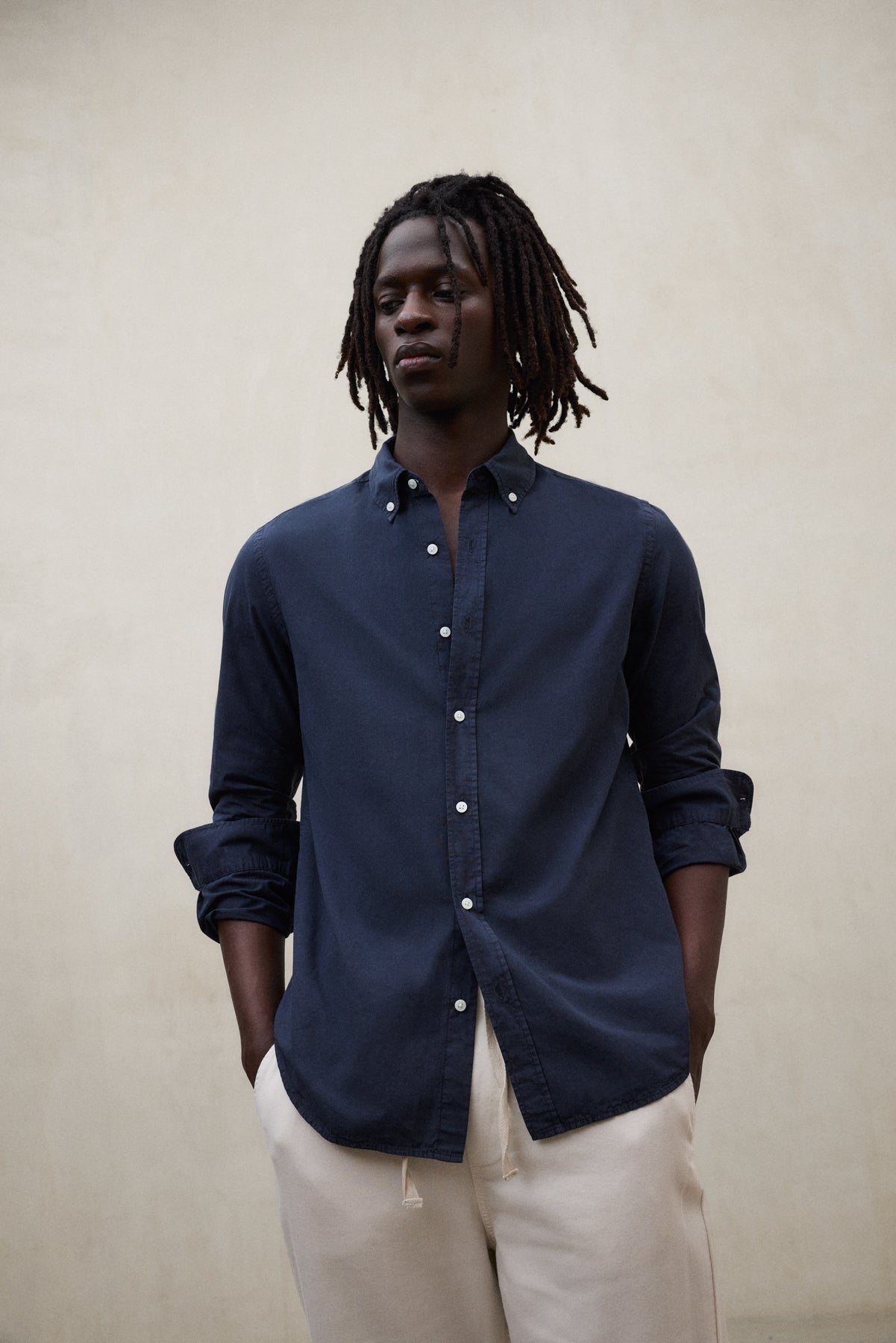 NAVY BLUE ANTEJO POPLIN SHIRT
