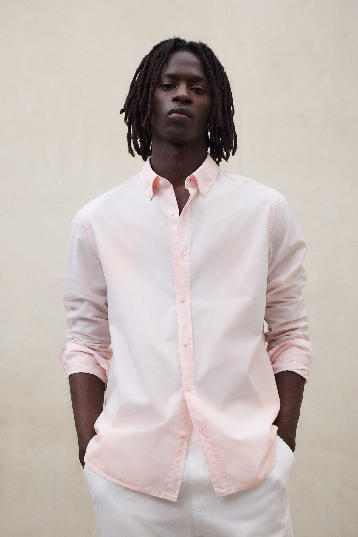 CHEMISE ANTEJO EN POPELINE ROSE