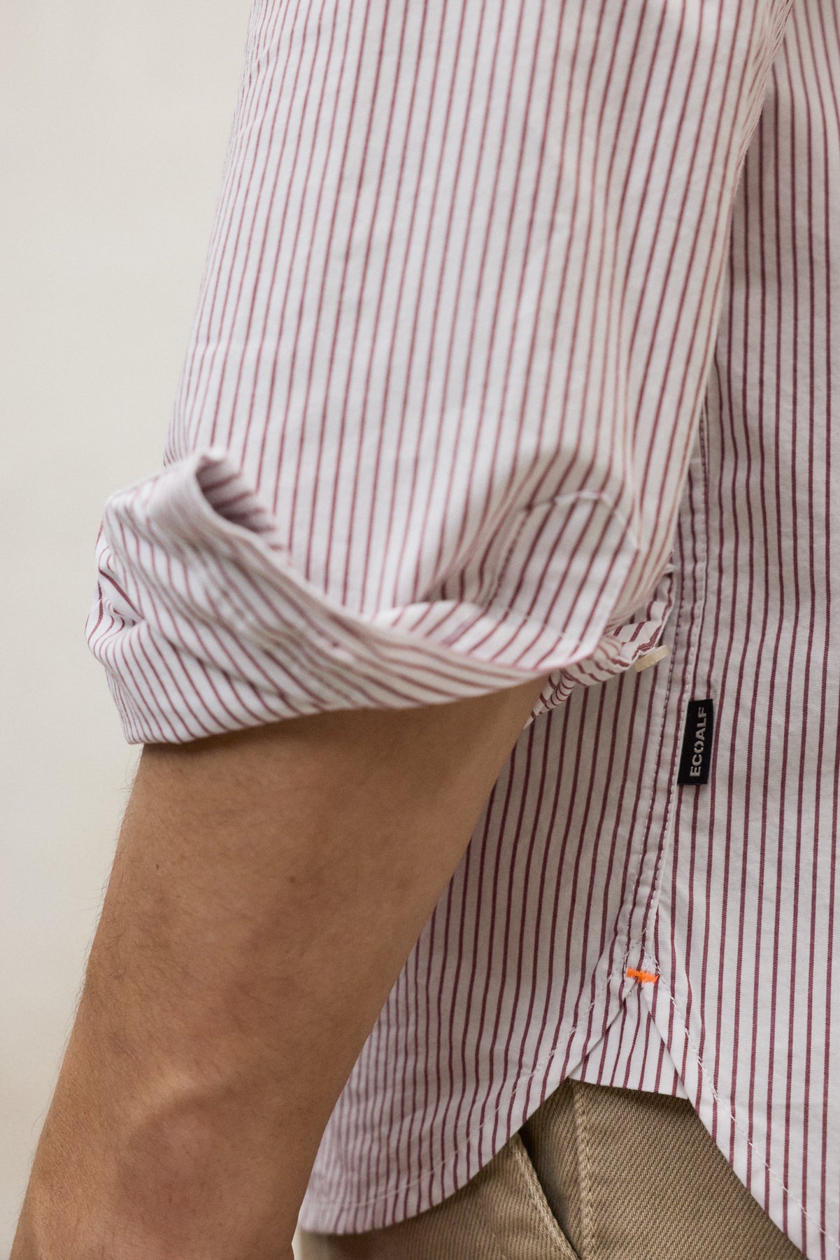 WHITE MAROON STRIPED ANTONIO SHIRT