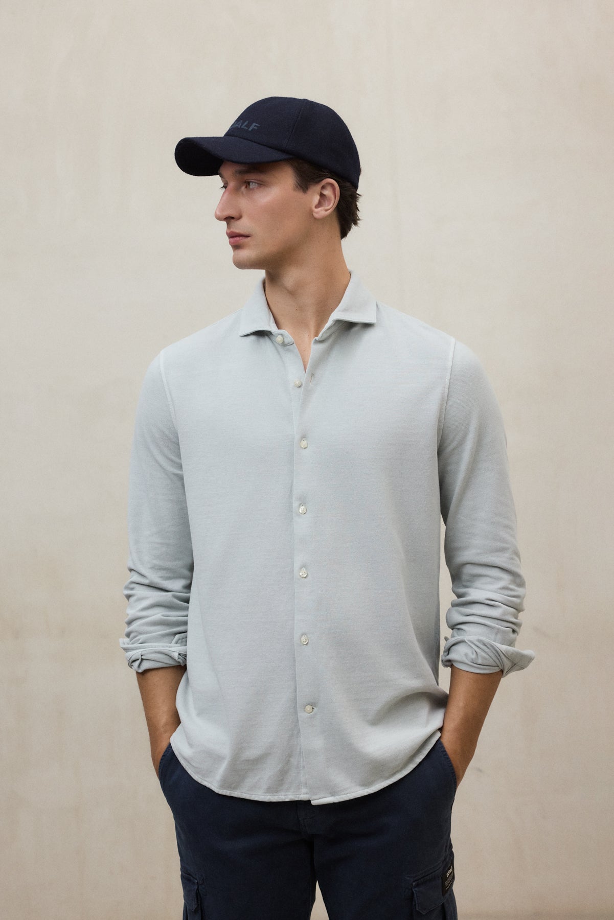 LIGHT GREY GOTHAM SHIRT