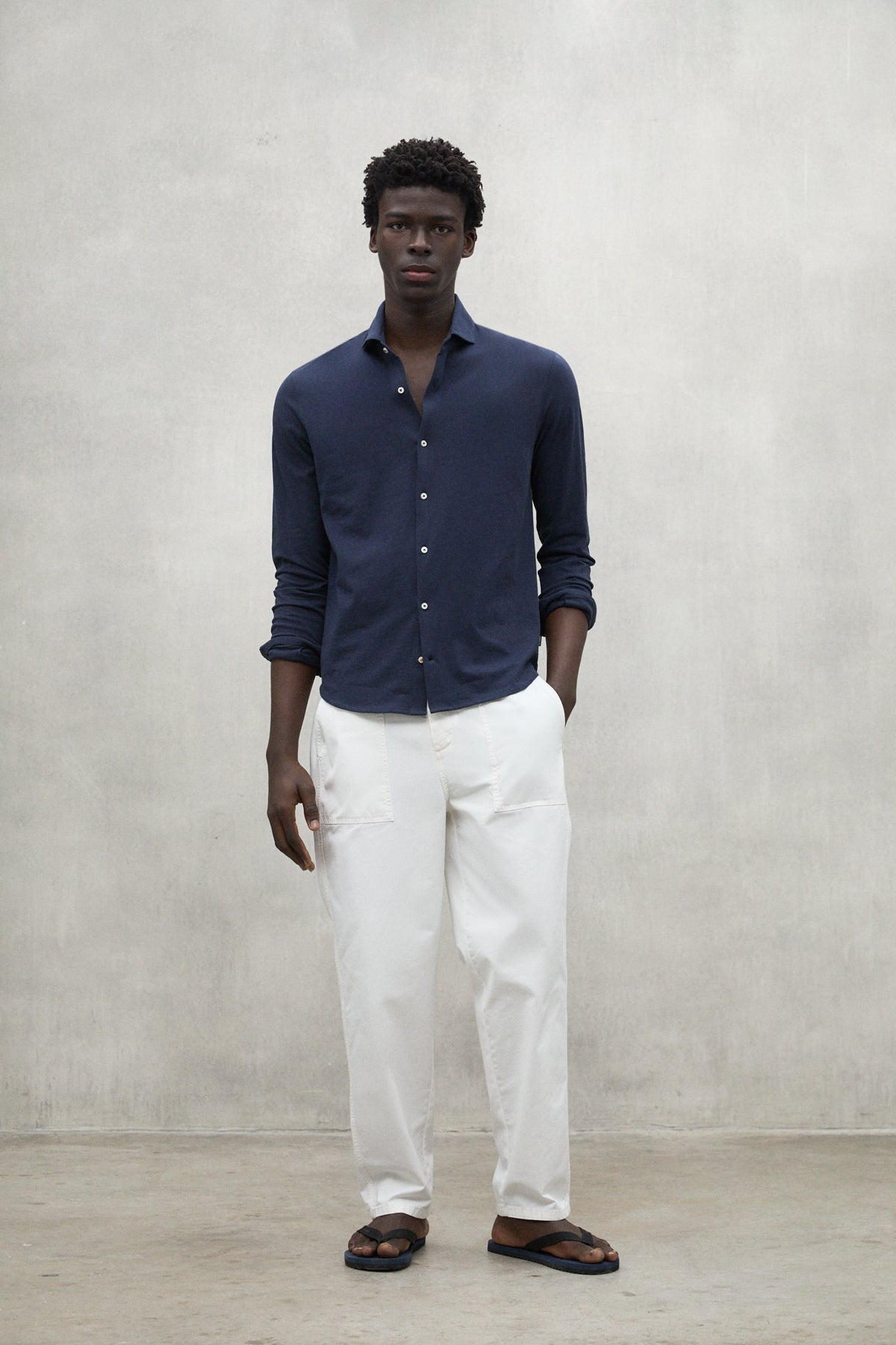 NAVY BLUE MOLE SHIRT