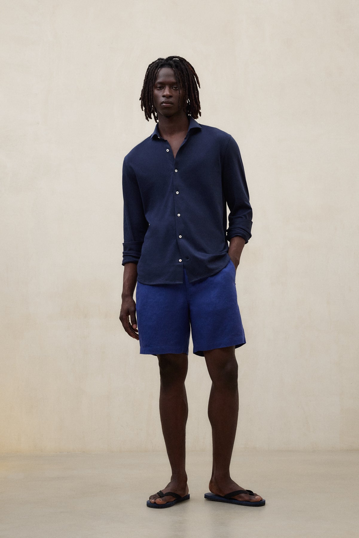 CAMISA MOLE AZUL MARINO