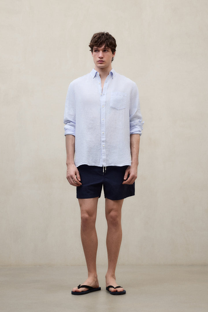 NAVY BLUE BIARRITZ SWIM TRUNKS