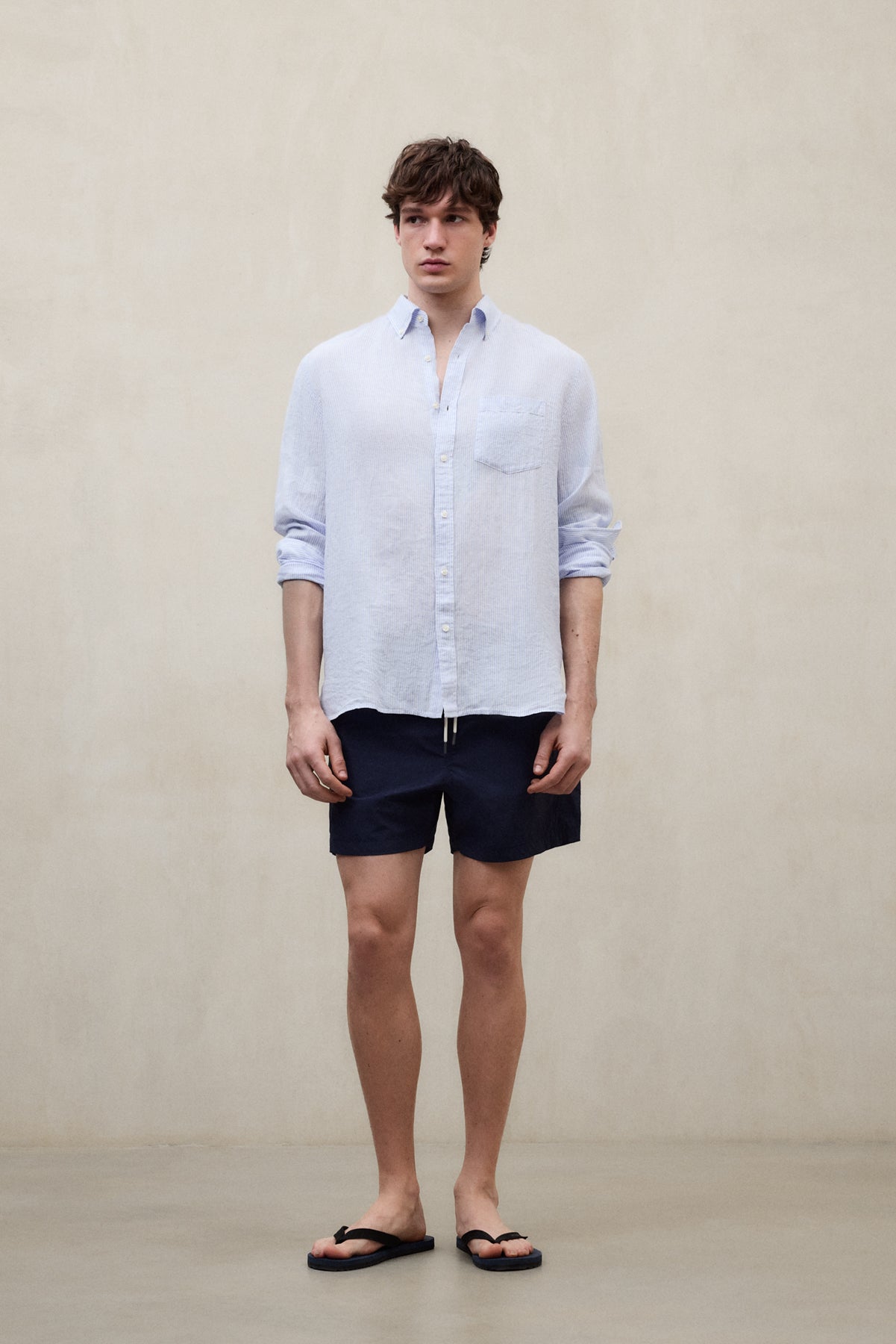 NAVY BLUE BIARRITZ SWIM TRUNKS