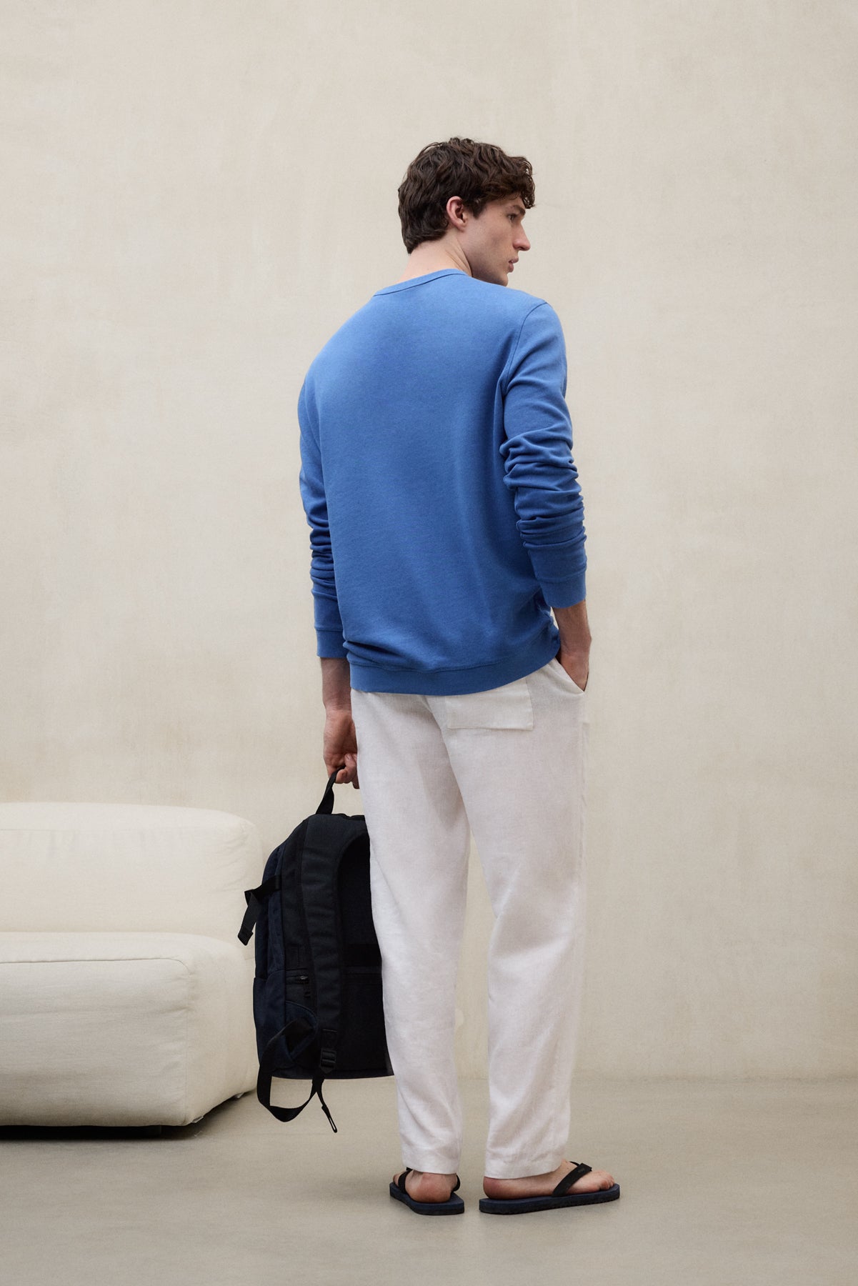 SWEAT-SHIRT GOLA BLEU