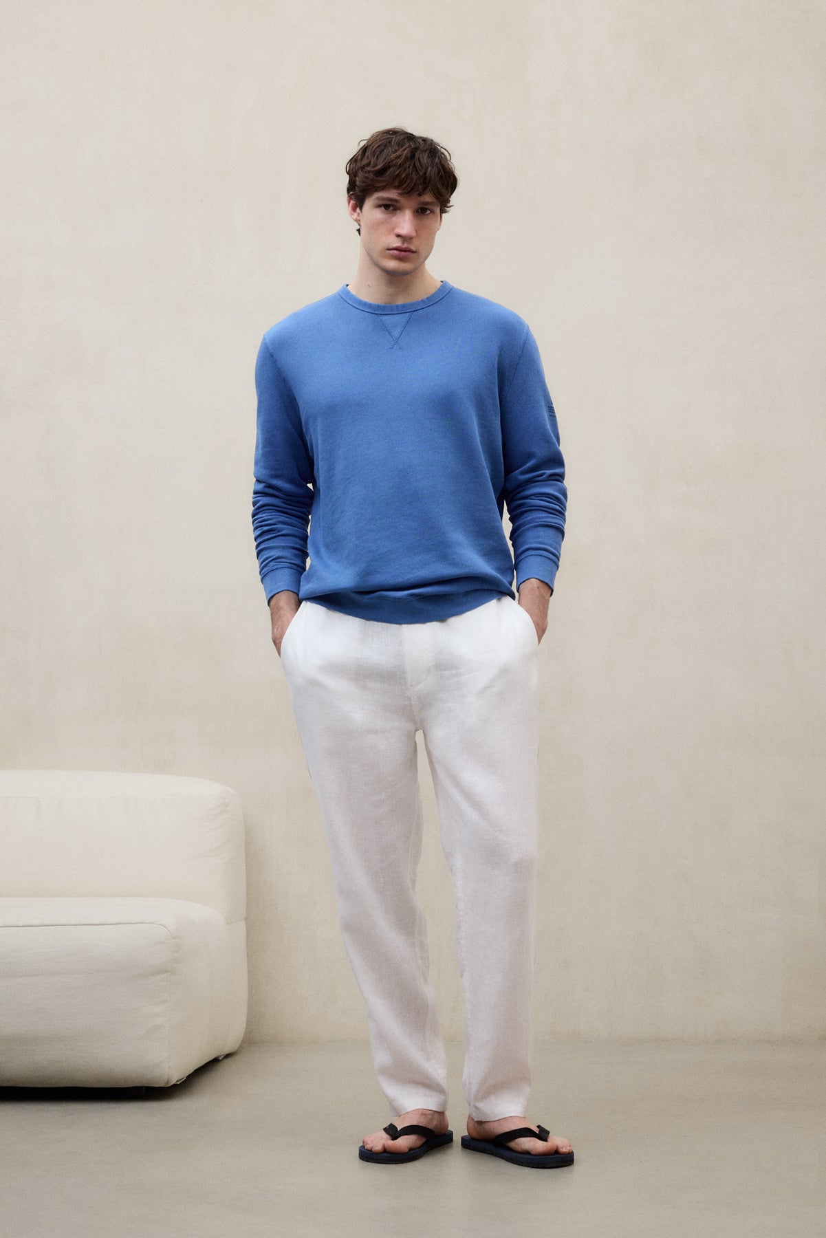 SWEAT-SHIRT GOLA BLEU