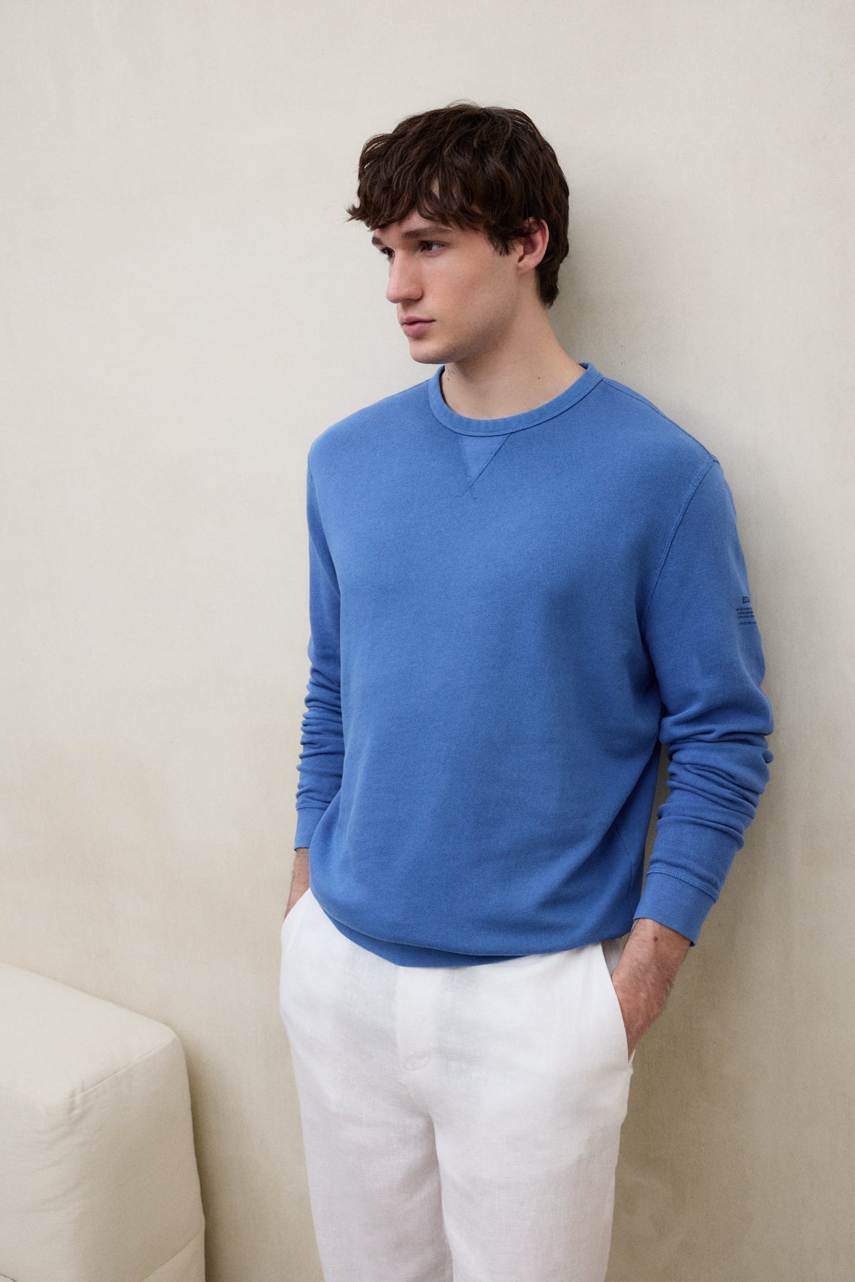 SWEAT-SHIRT GOLA BLEU