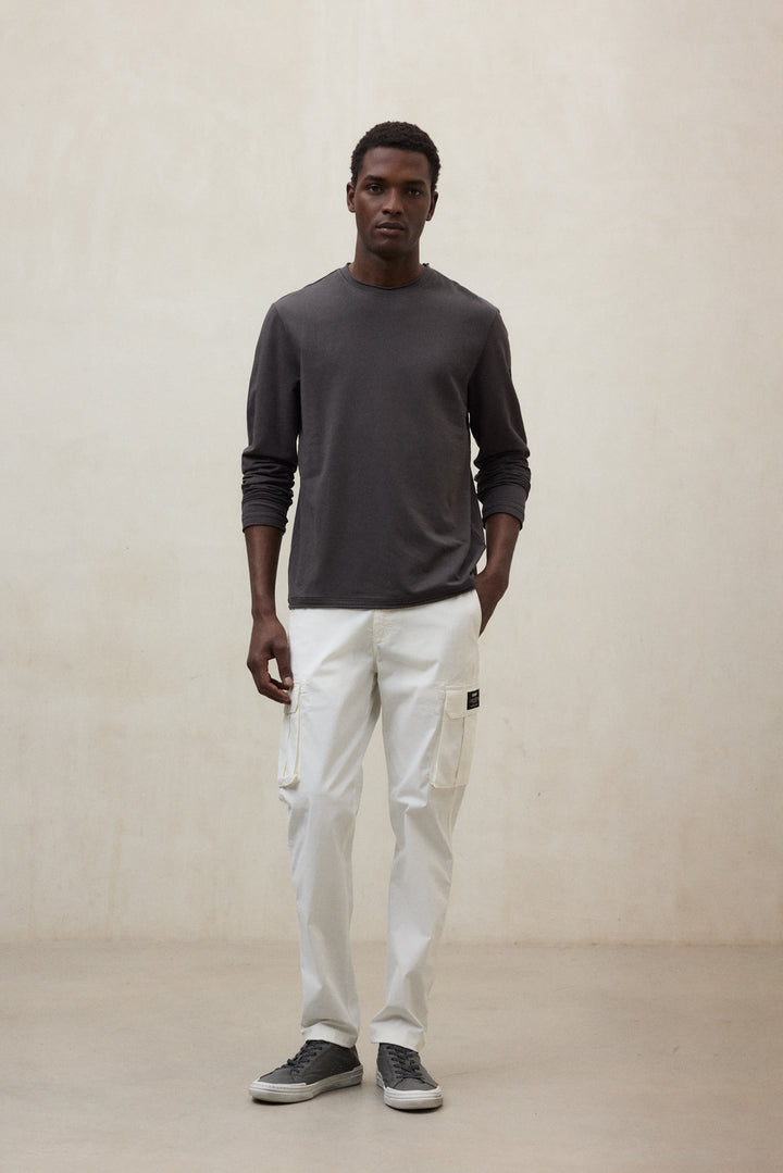 CAMISETA DE MANGA LARGA BETRO GRIS OSCURA