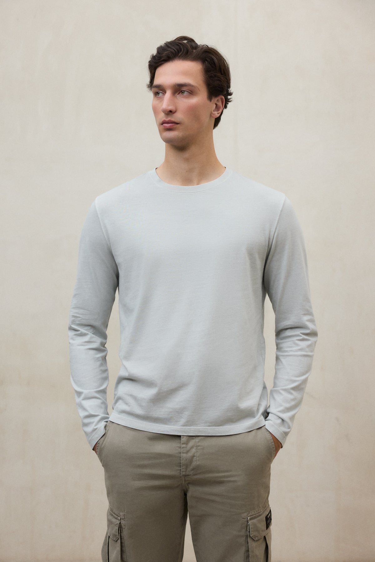 LIGHT GREY LONG-SLEEVED LAREDO T-SHIRT