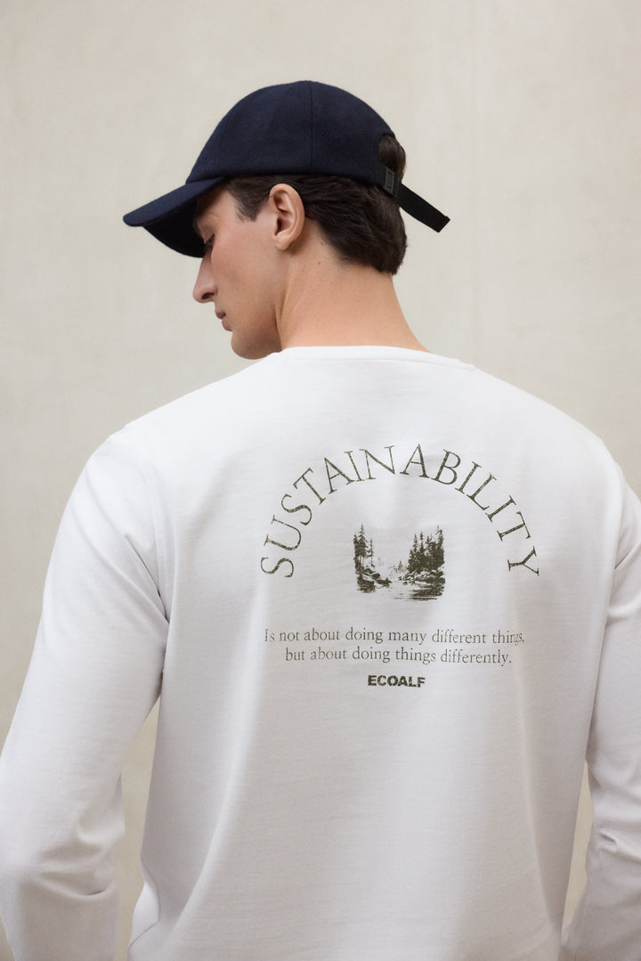 WHITE LONG-SLEEVED MAMPI T-SHIRT