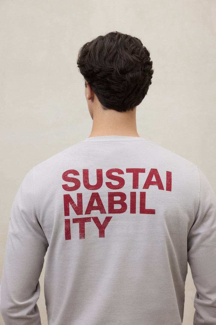 LANGÄRMELIGES T-SHIRT SUSTANO HELLGRAU