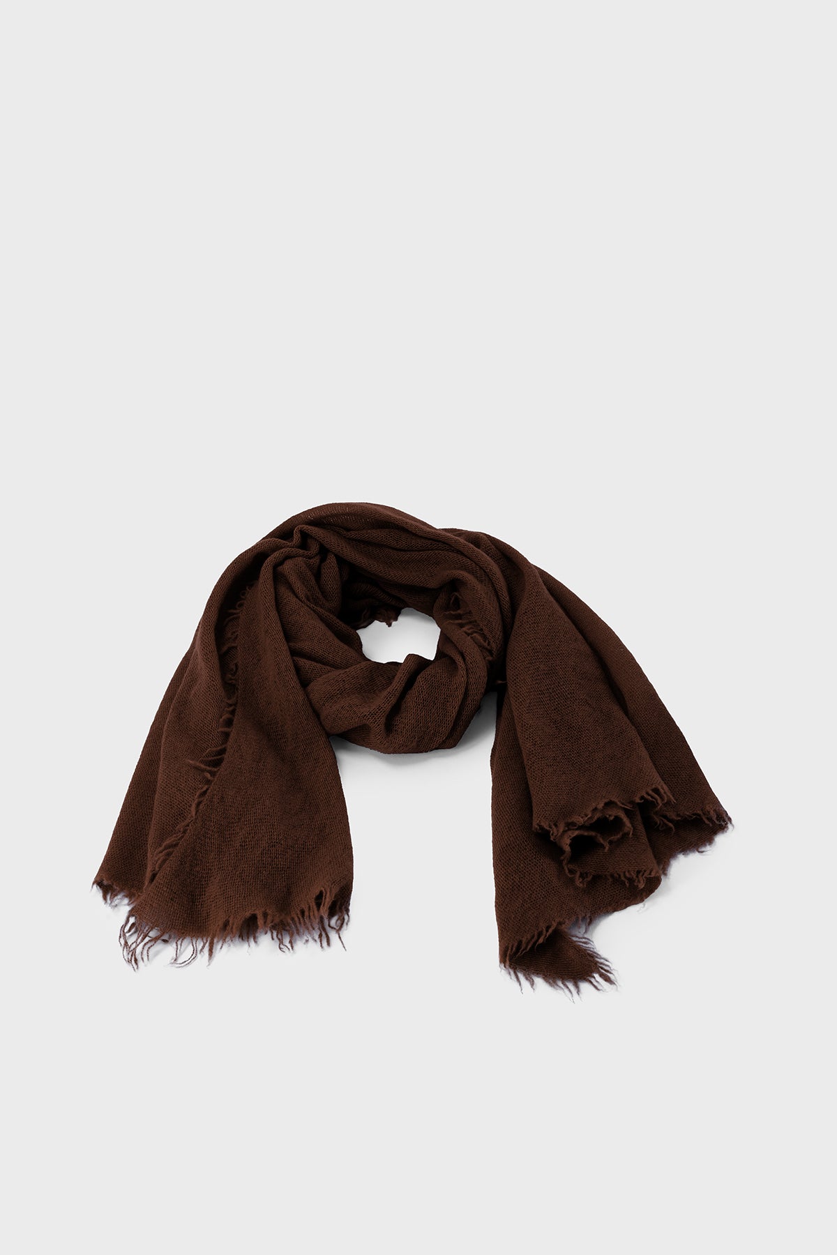 BROWN MINI FRINGES SCARF
