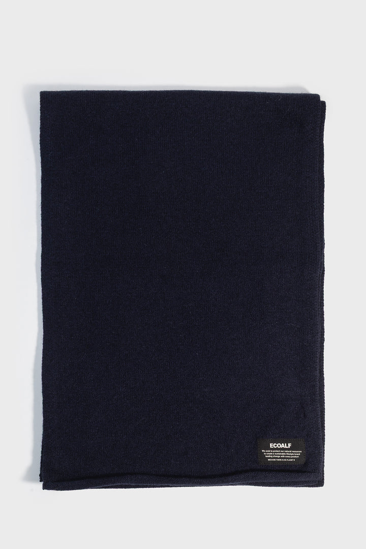 NAVY BLUE WOOL SCARF
