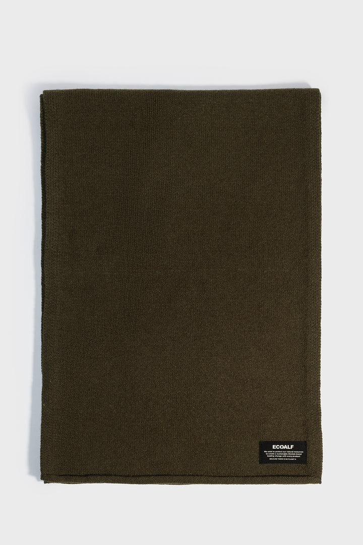 DARK GREEN WOOL SCARF
