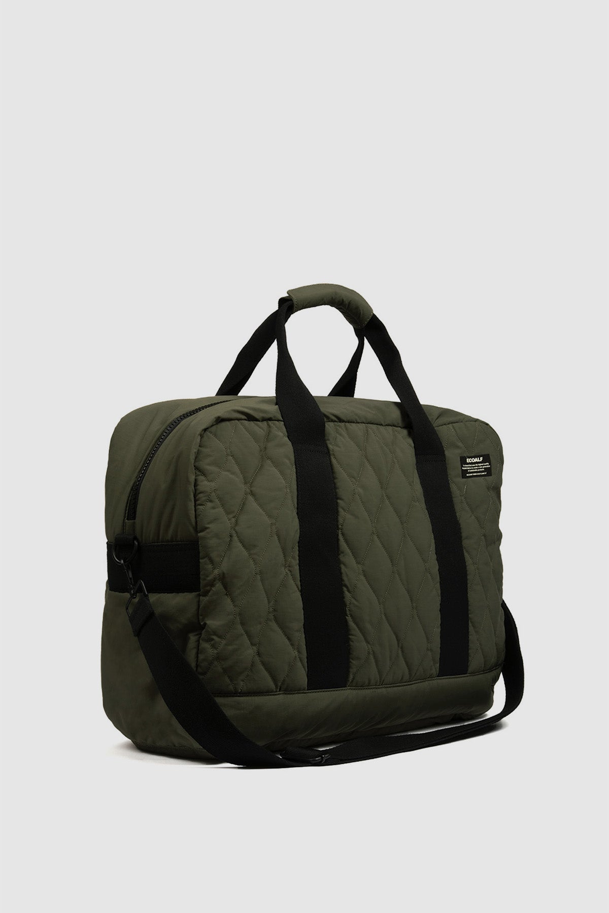 DARK GREEN FLOCK DUFFLE BAG