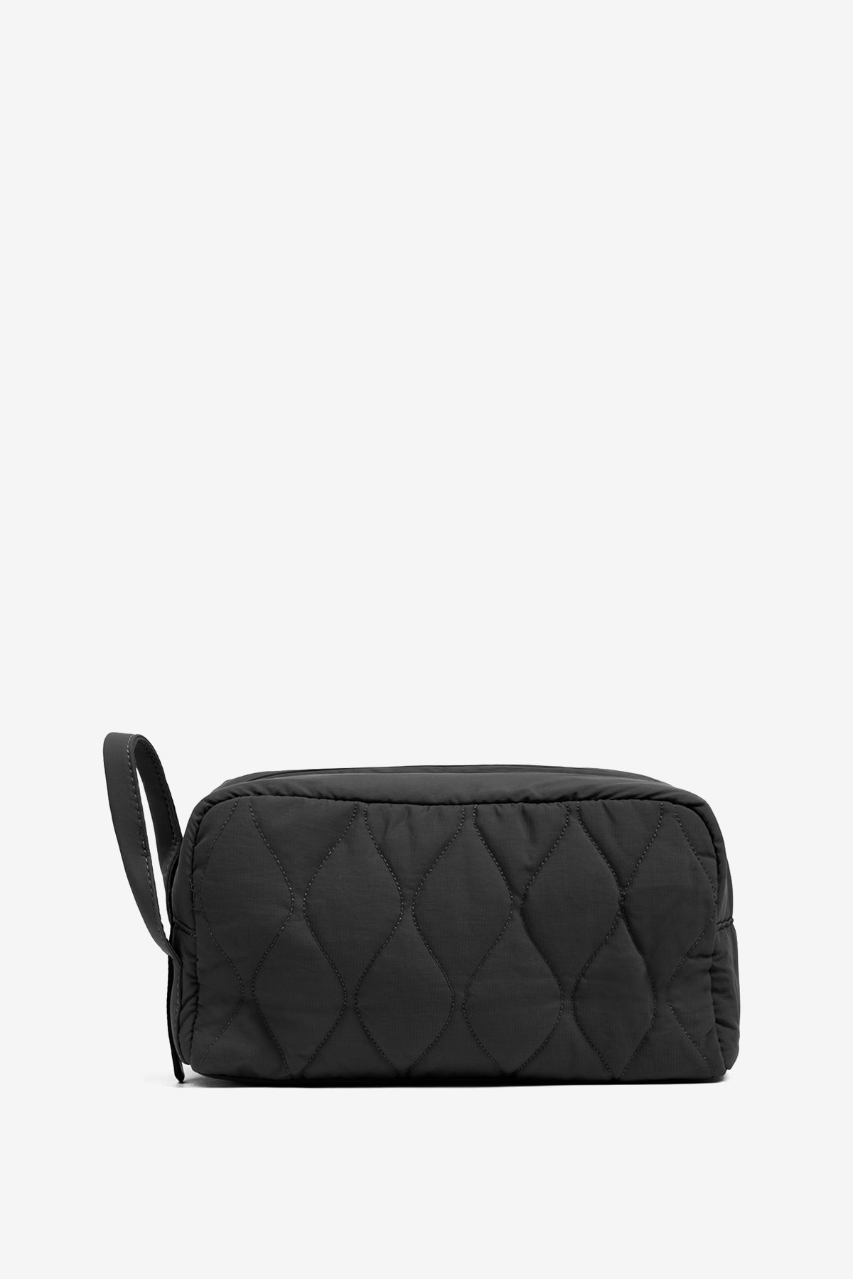 BLACK FLOCK TOILETRY BAG