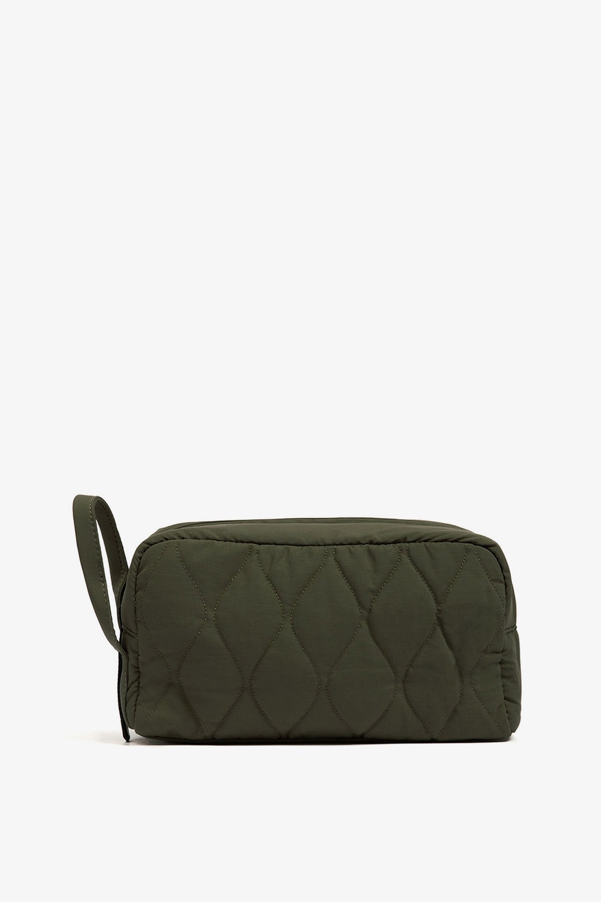 DARK GREEN FLOCK TOILETRY BAG