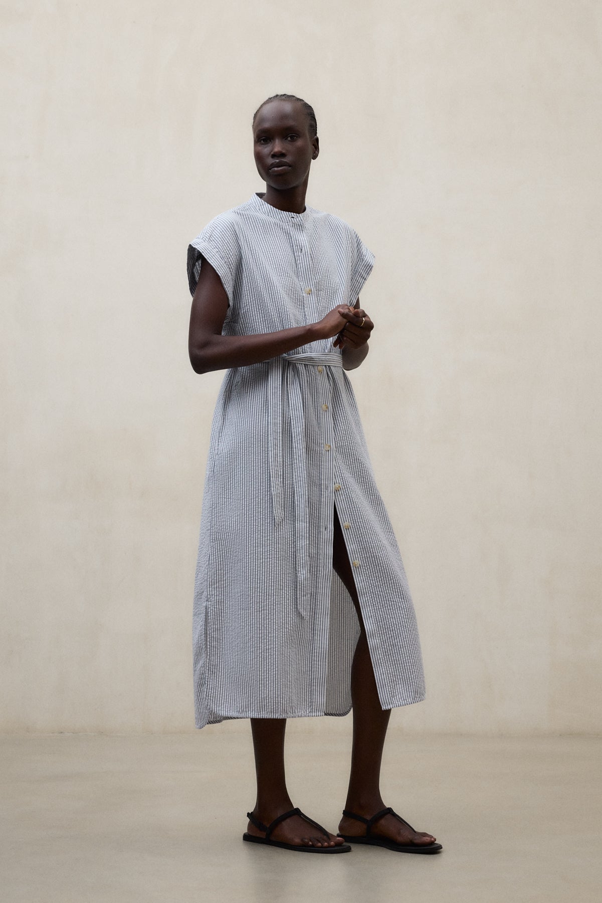 VESTITO AMETISTA RIGHE BLU