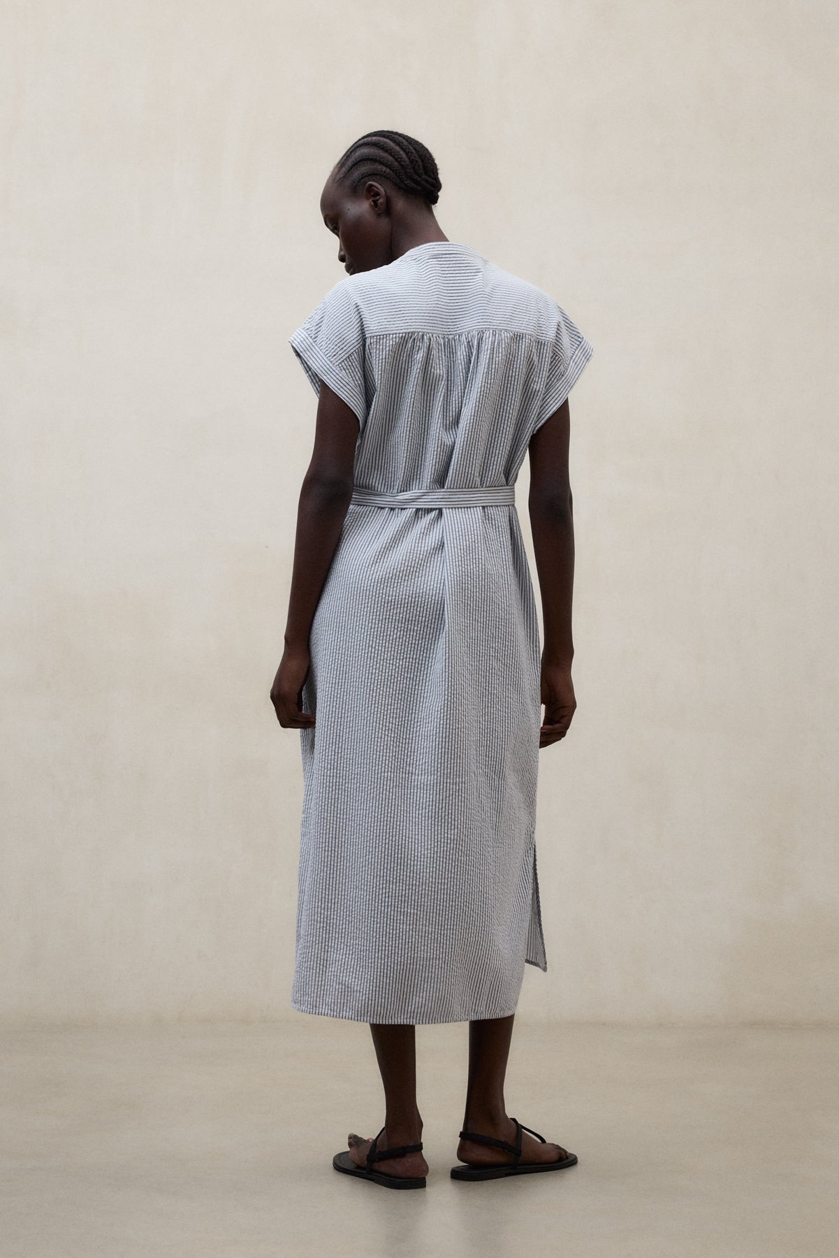 VESTITO AMETISTA RIGHE BLU