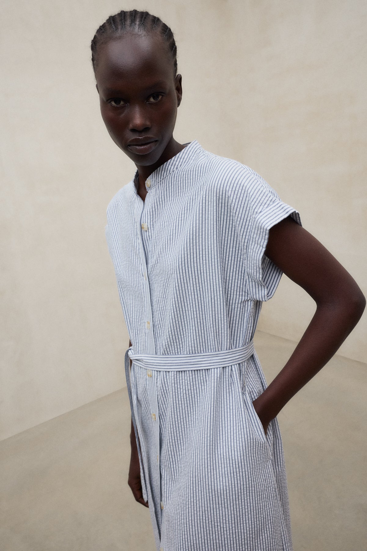 VESTITO AMETISTA RIGHE BLU