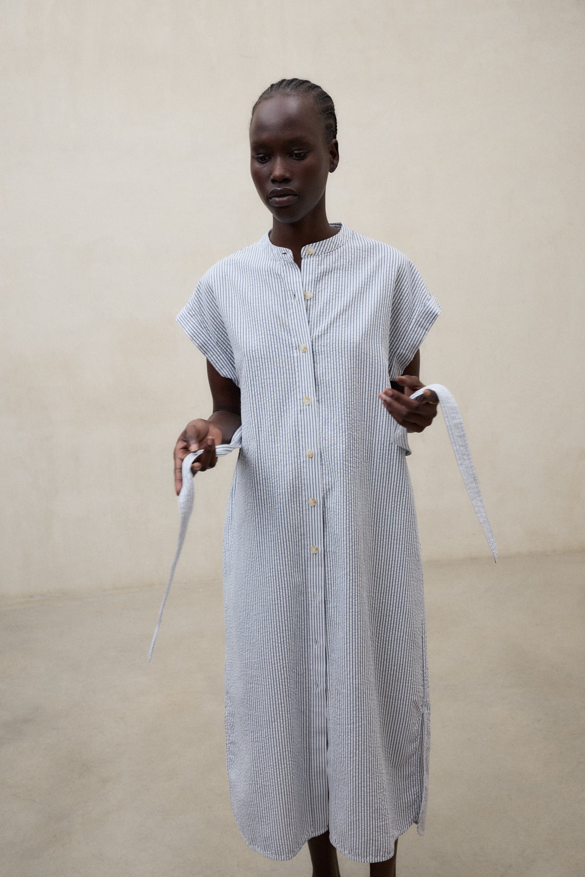 VESTITO AMETISTA RIGHE BLU