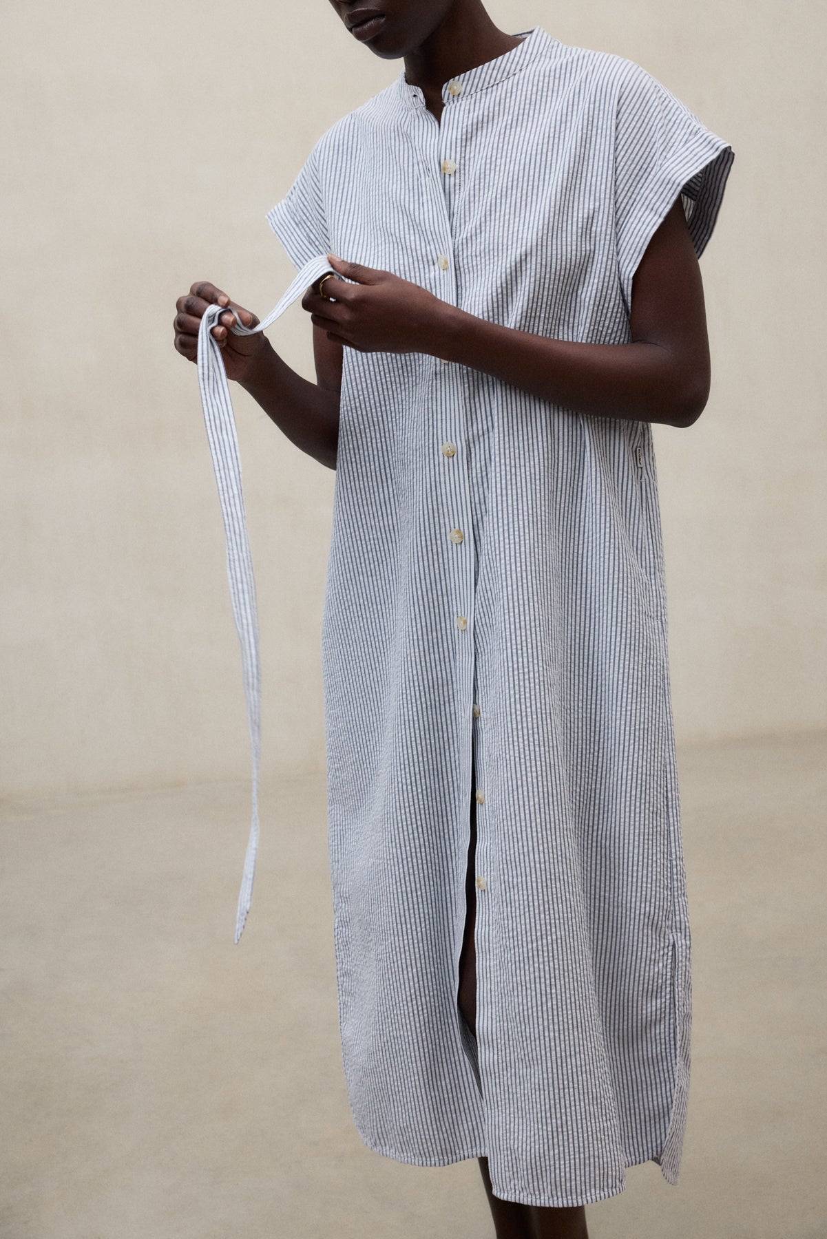 VESTITO AMETISTA RIGHE BLU