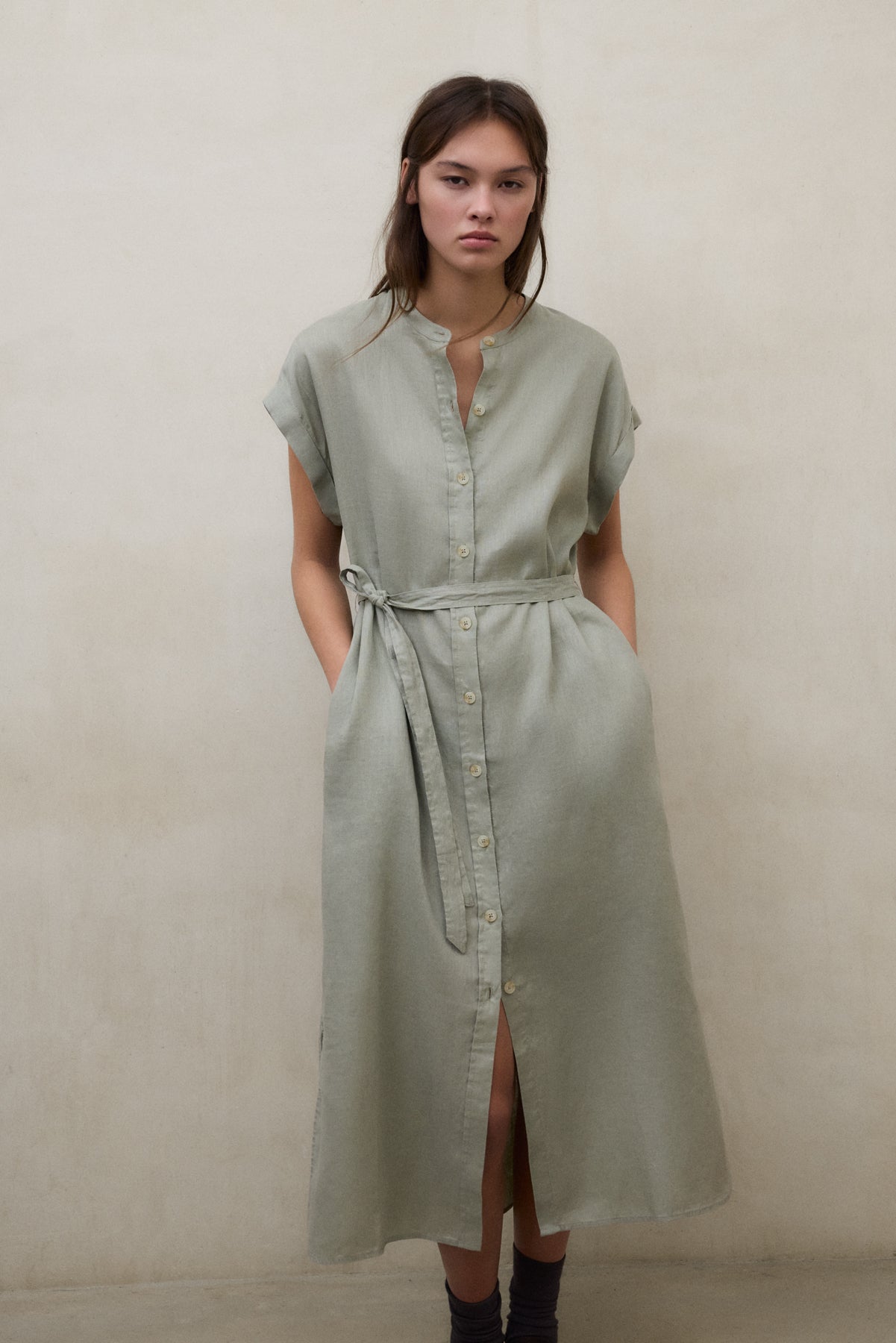 AMETHYST MAO DRESS GREEN