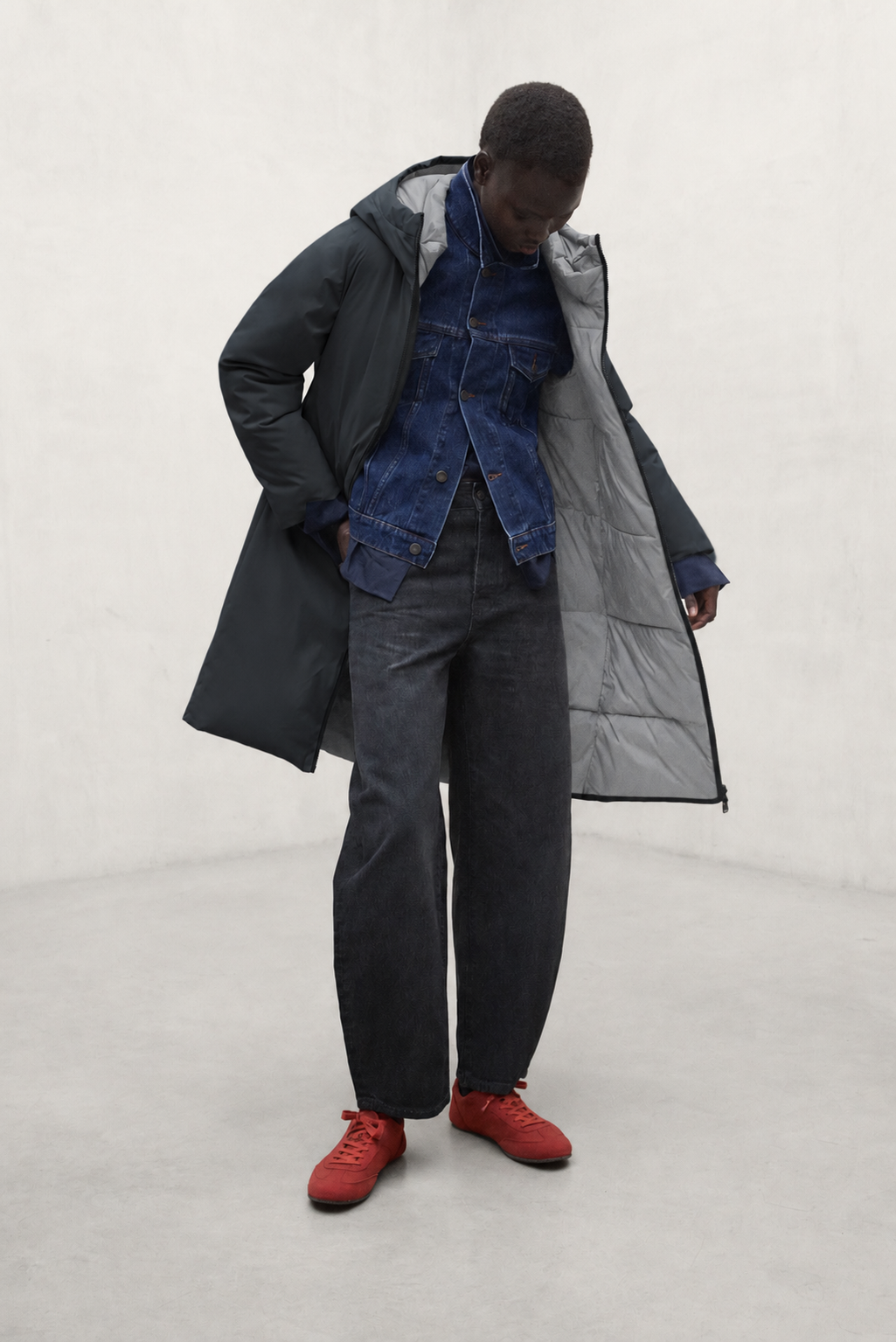 DARK GRAY BARU REVERSIBLE COAT