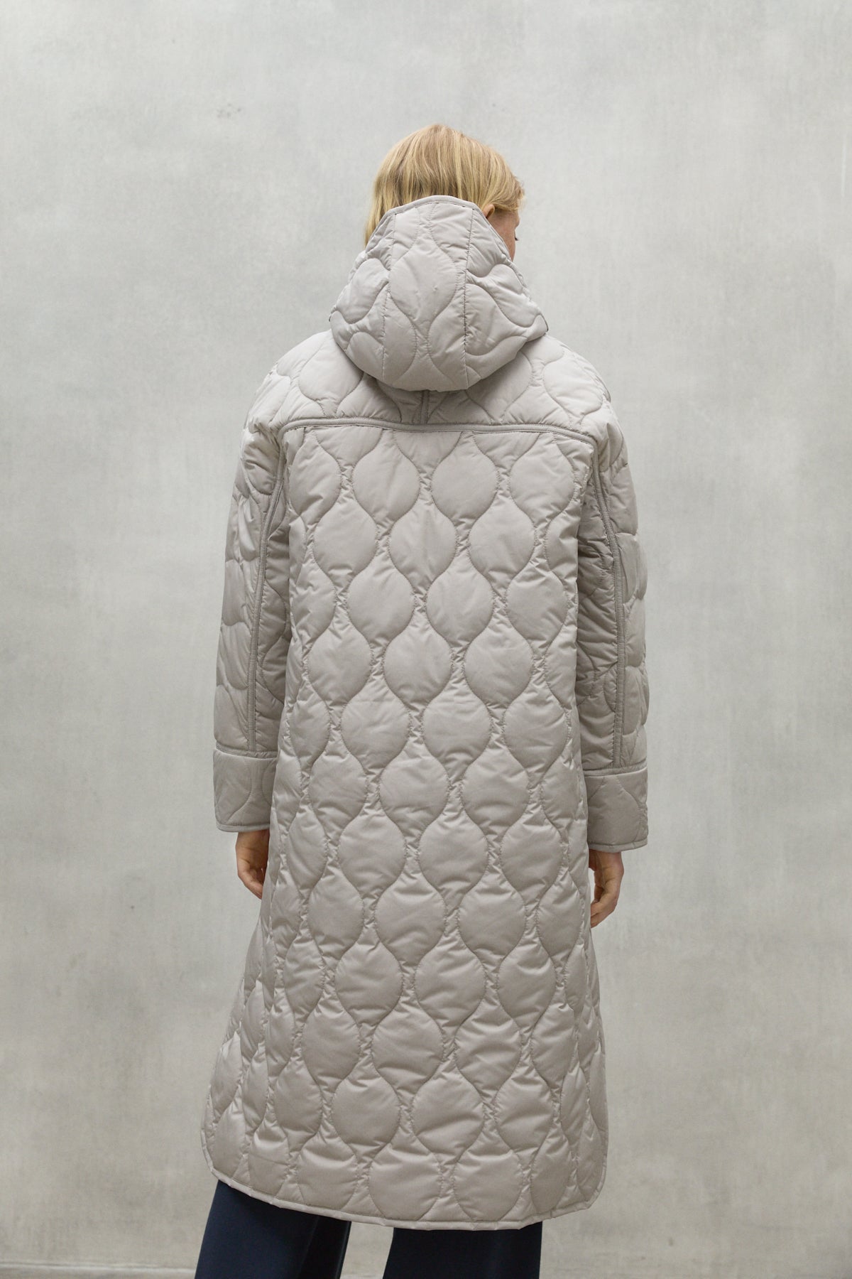 LIGHT BEIGE LEZNA COAT WITH HOOD