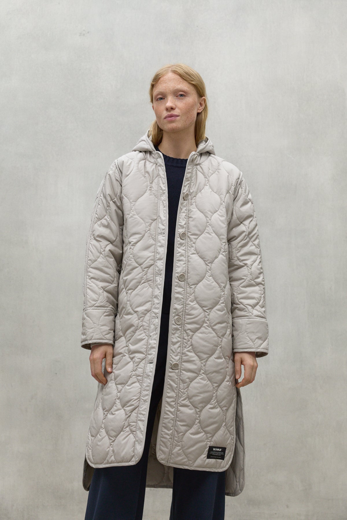 LIGHT BEIGE LEZNA COAT WITH HOOD