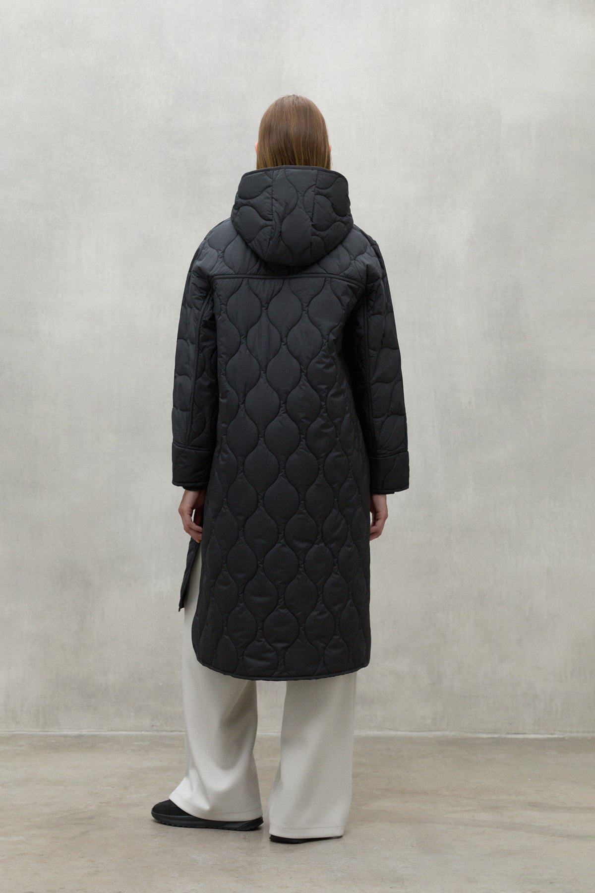 DARK GREY LEZNA COAT WITH HOOD