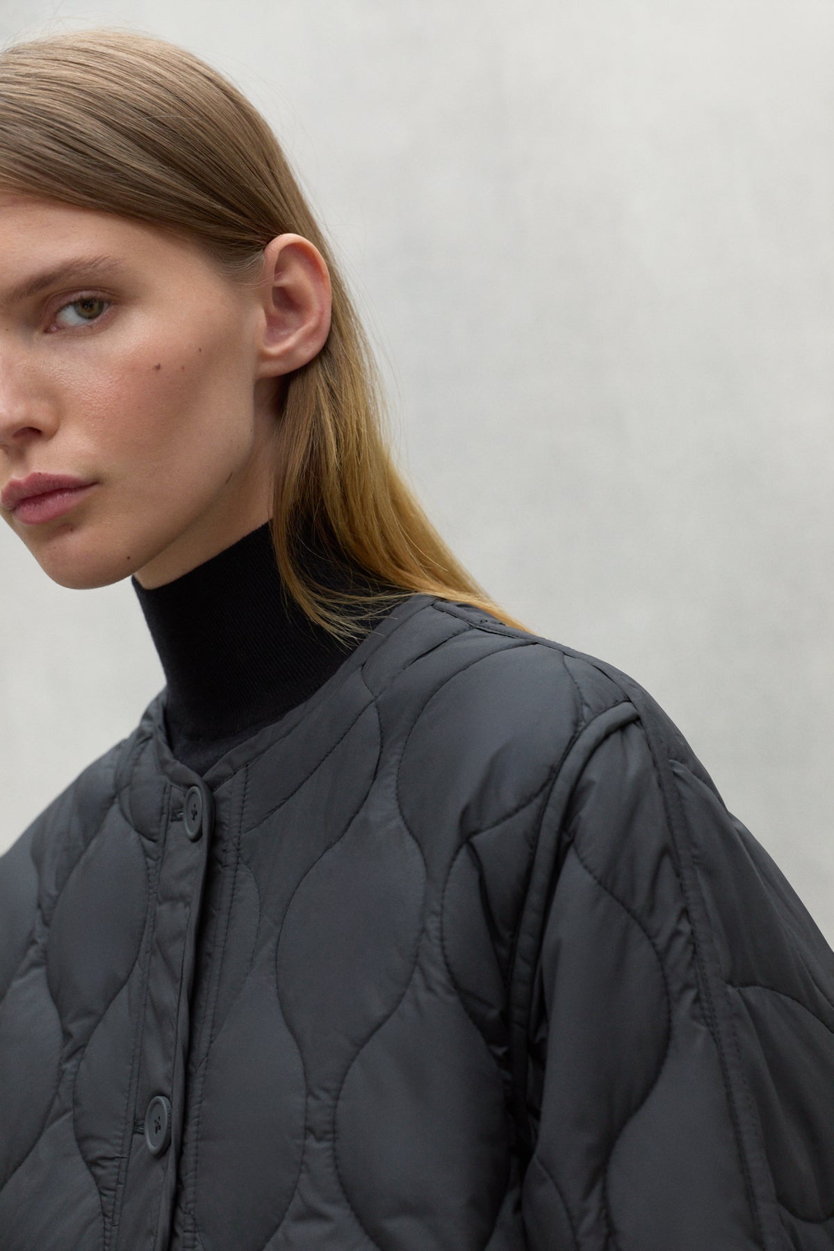 DARK GREY LEZNA COAT WITH HOOD