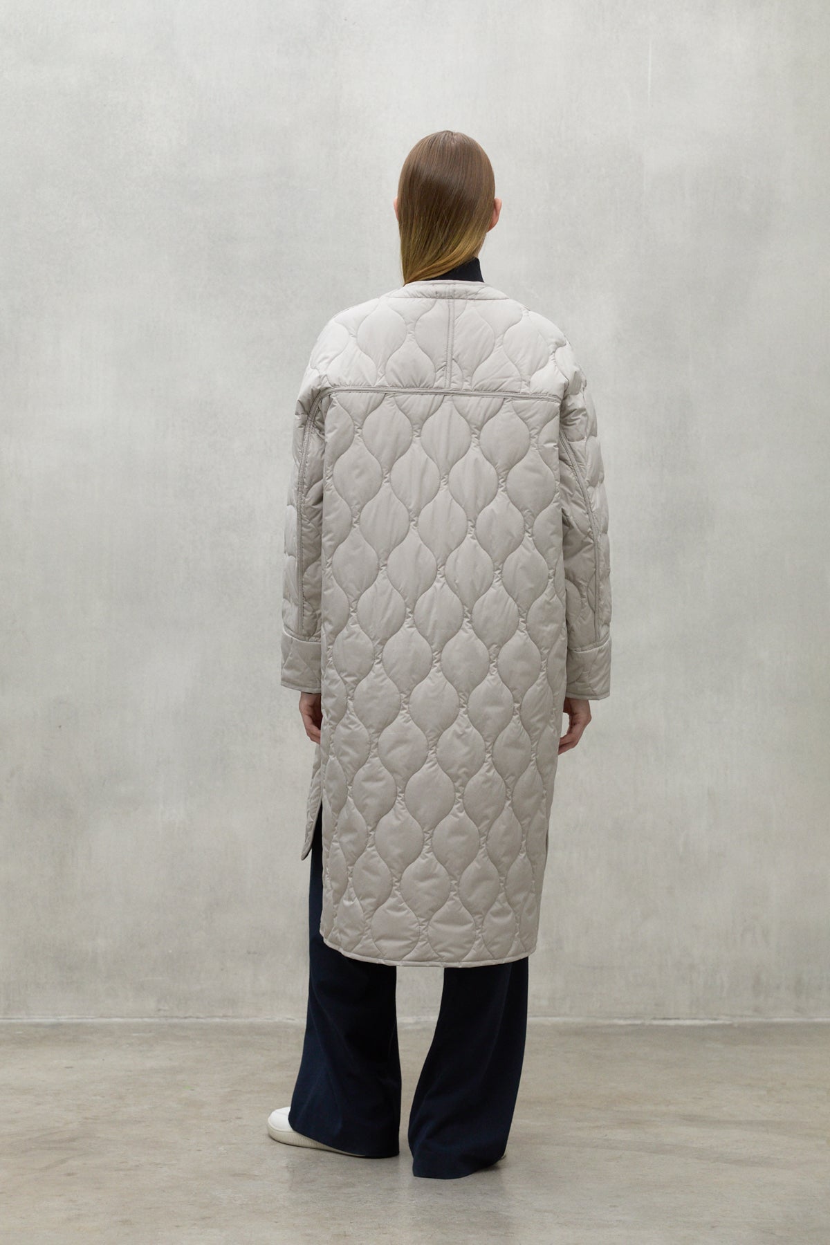 LIGHT BEIGE LEZNA COAT WITH BAND