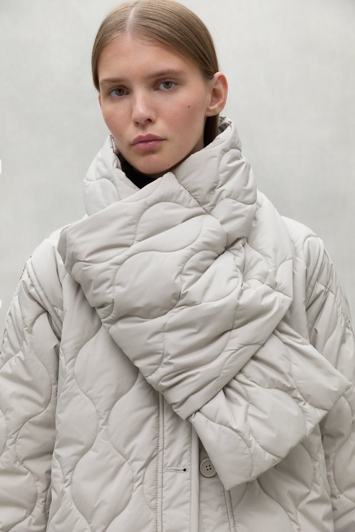 LIGHT BEIGE LEZNA COAT WITH BAND