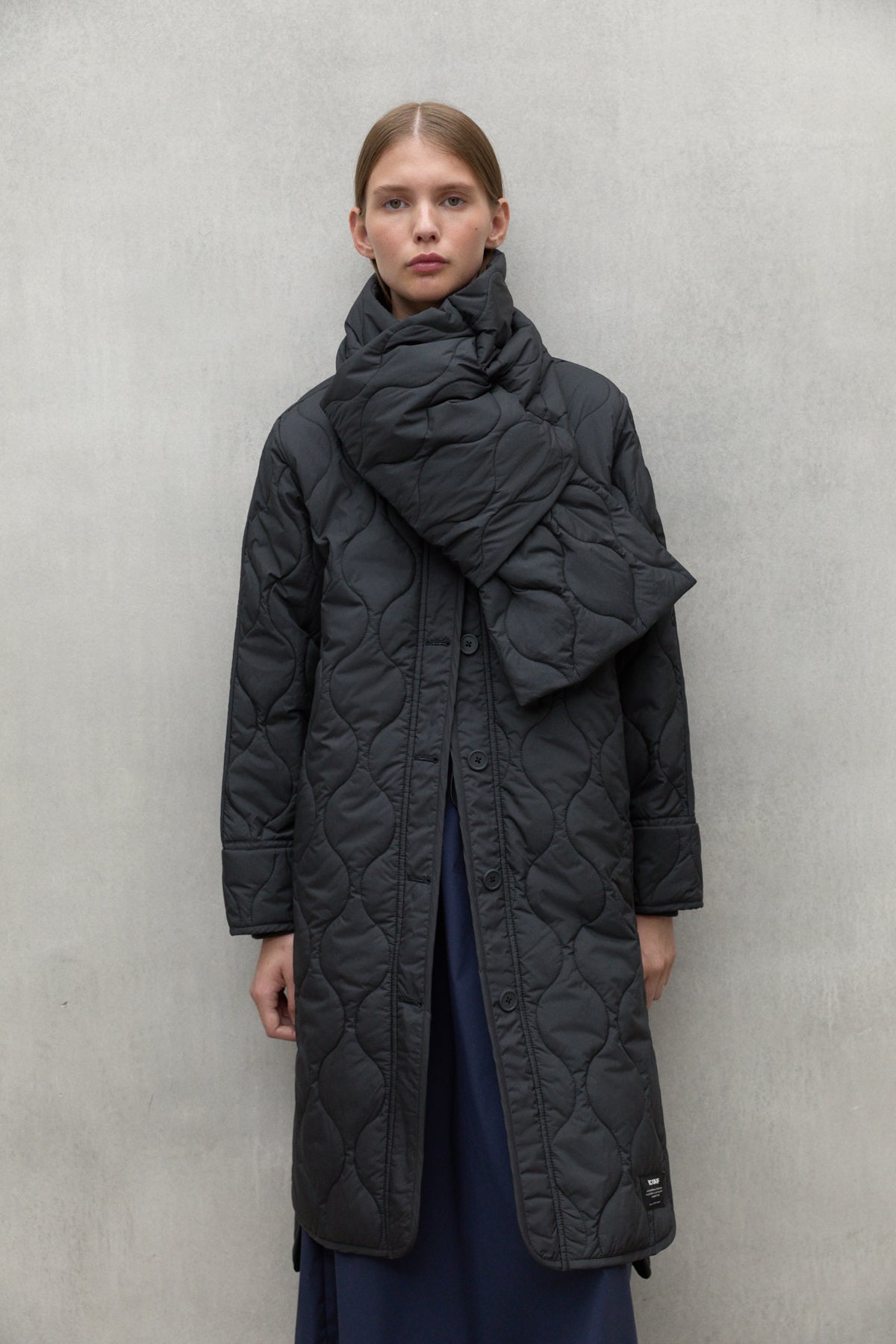 DARK GREY LEZNA COAT WITH BAND