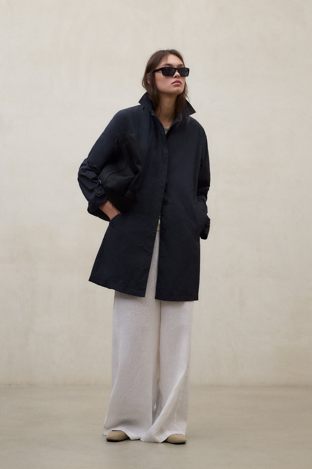 VERNE PACKABLE TRENCH COAT – NAVY BLUE