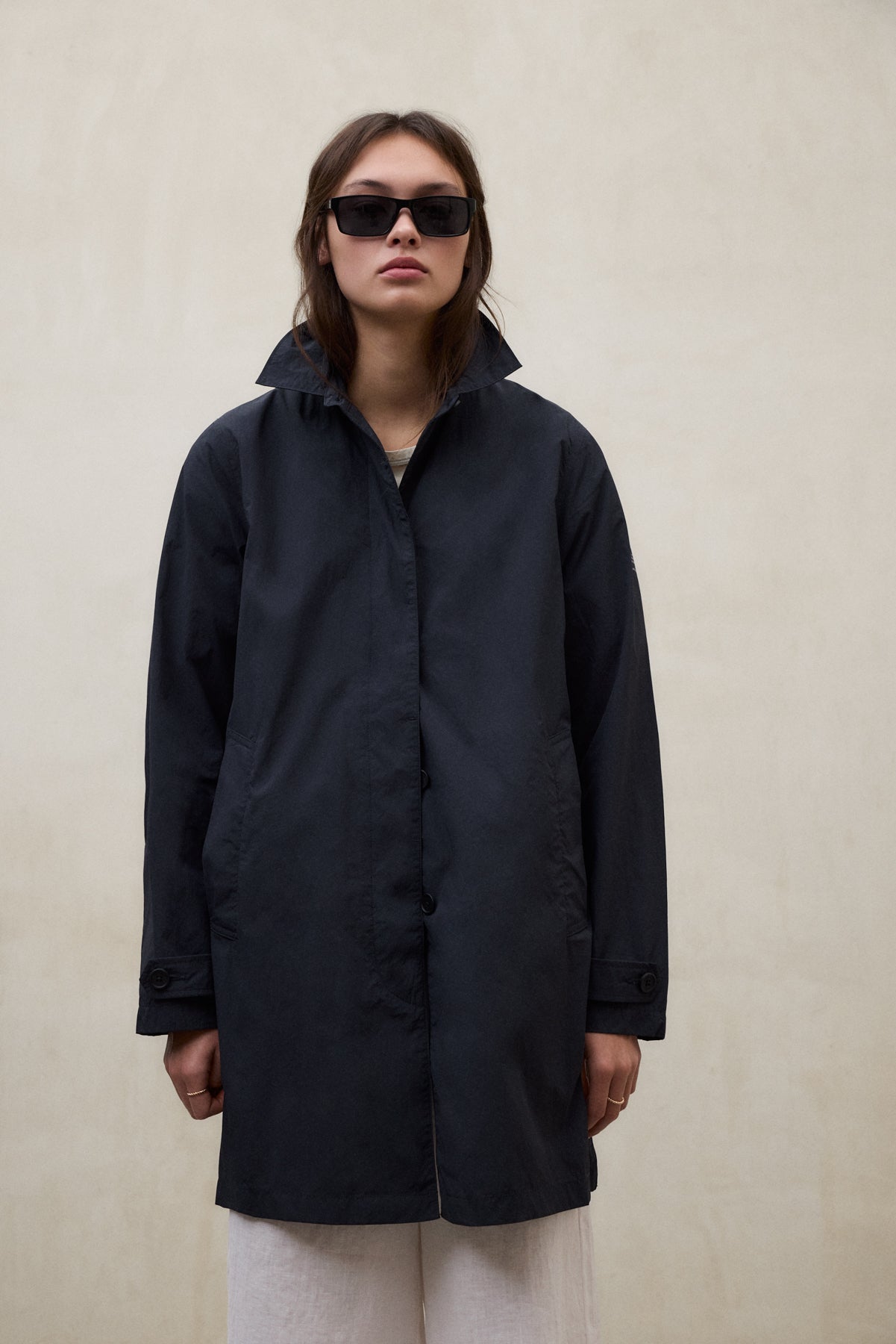VERNE PACKABLE TRENCH COAT – NAVY BLUE