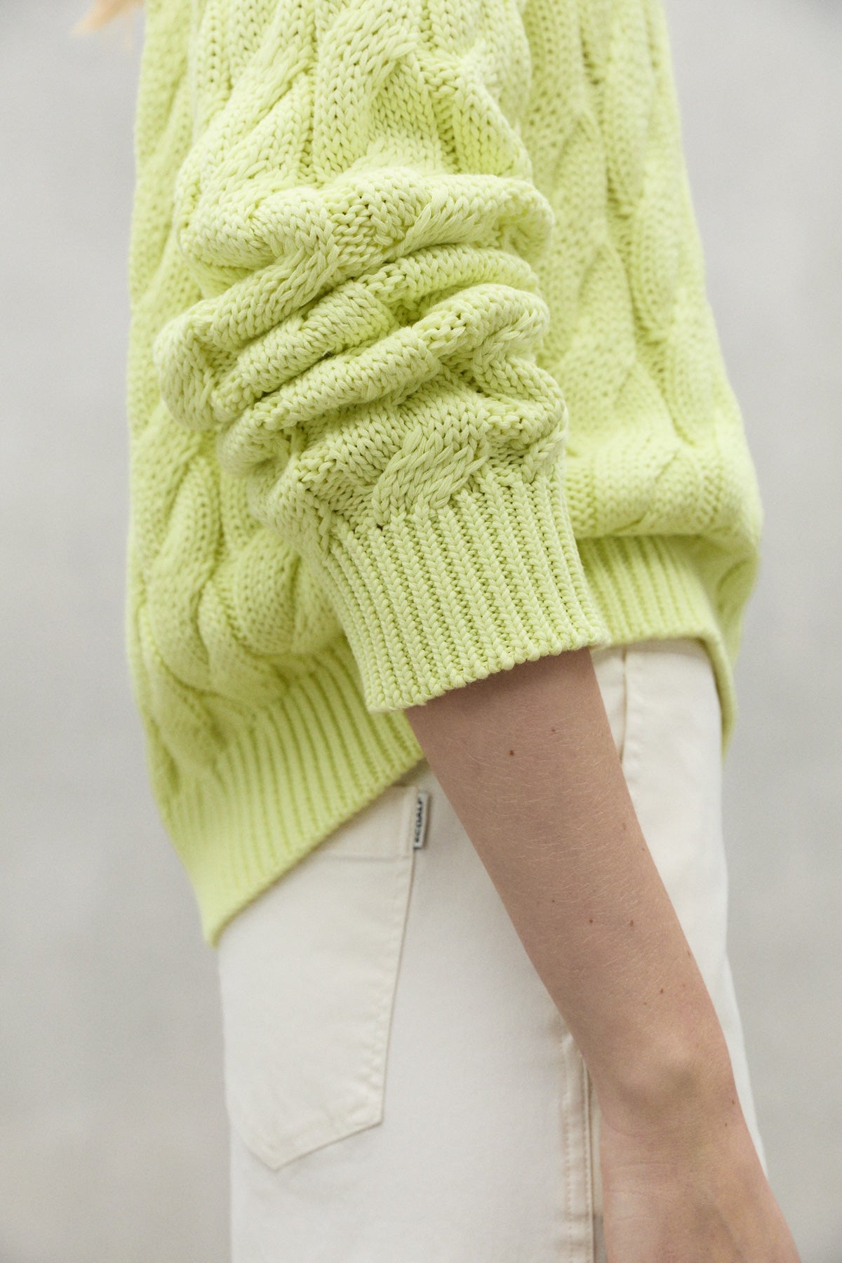 LIME GREEN TIL KNITTED SWEATER