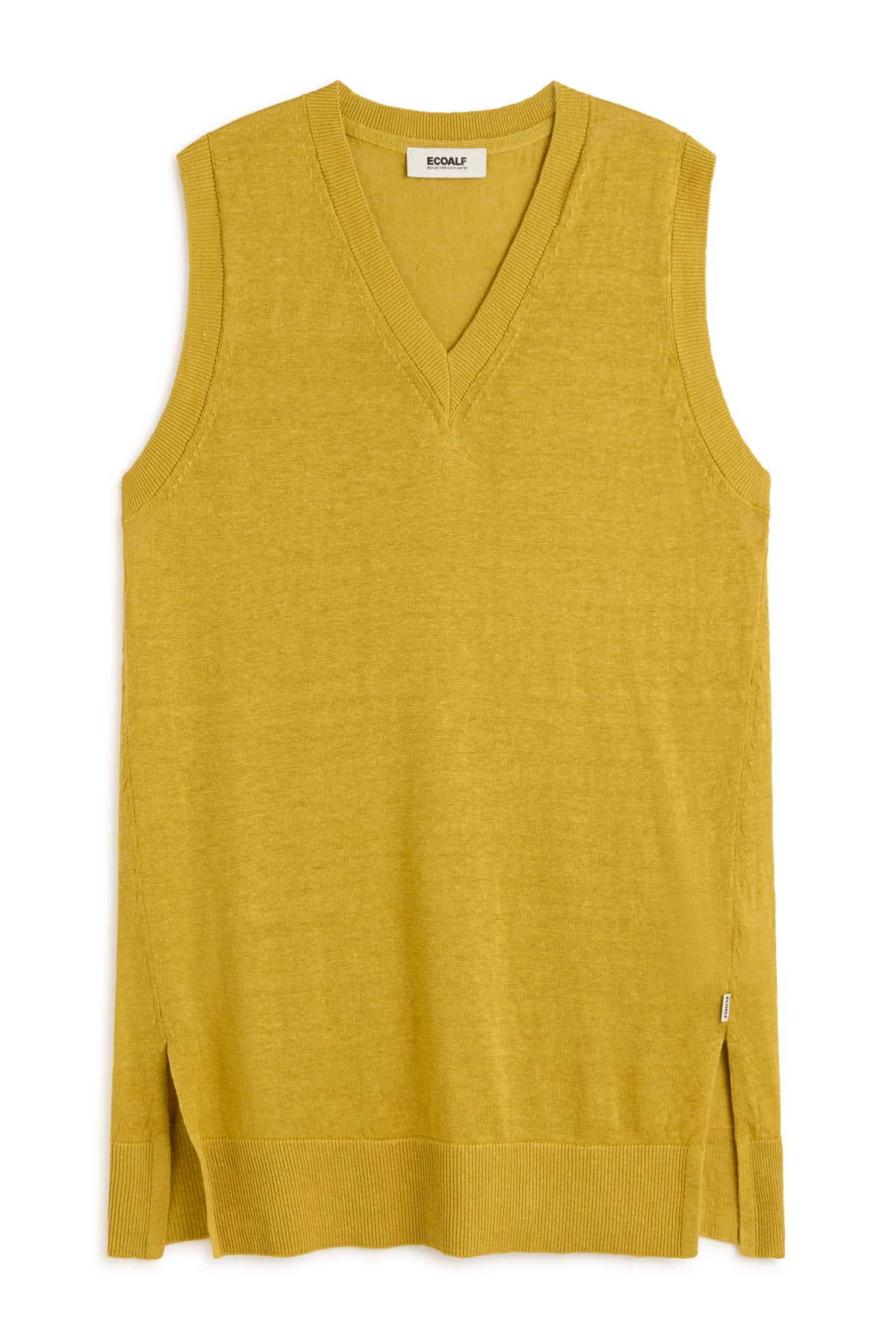 YELLOW TOMILLO LINEN KNITTED VEST
