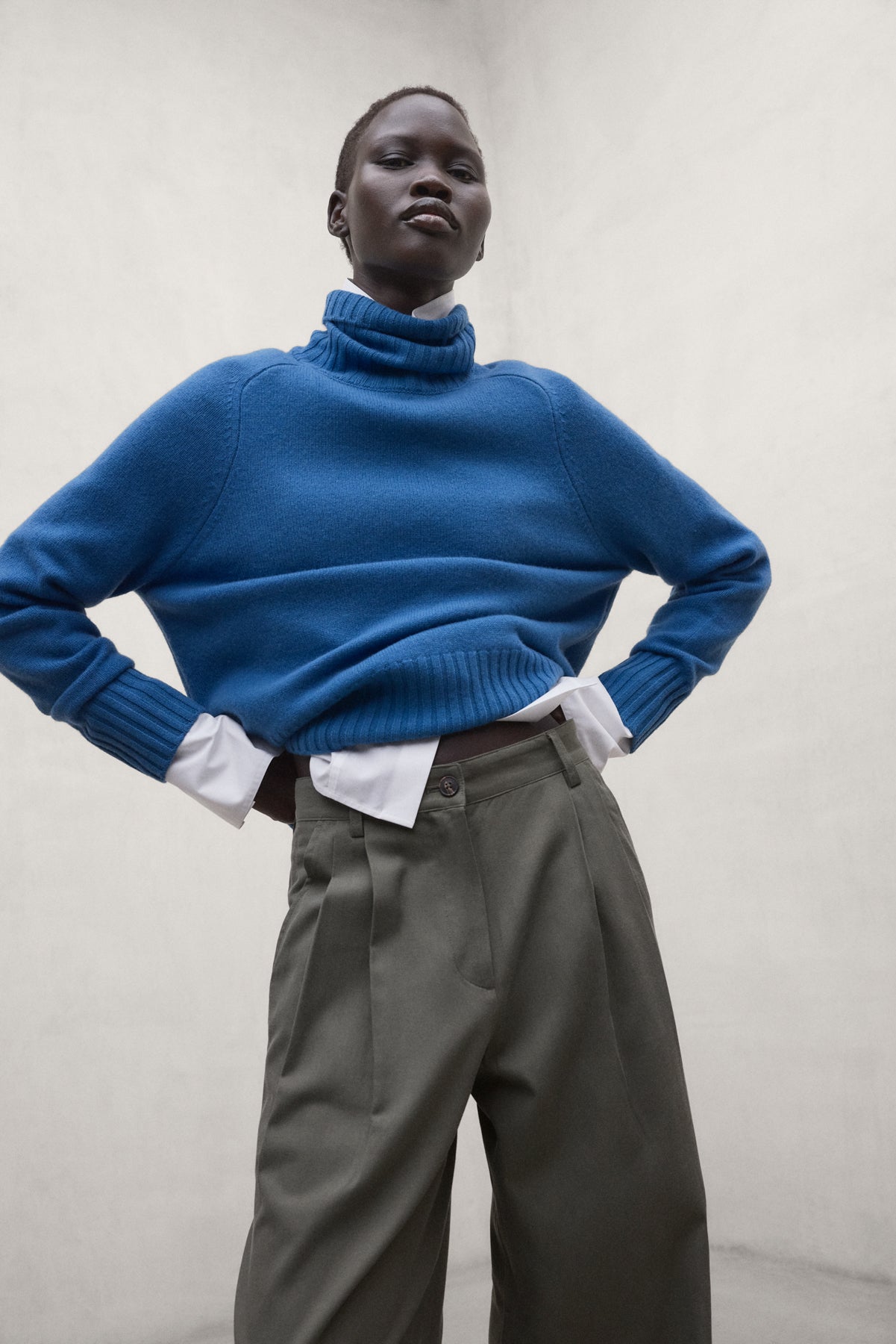GREEN TECHNICAL COTTON GALIA TROUSERS