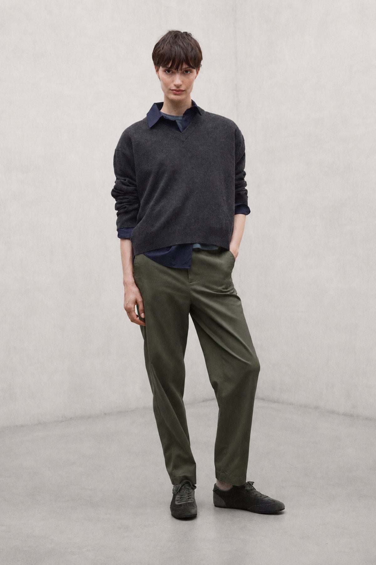 GREEN TECHNICAL COTTON GALIA TROUSERS