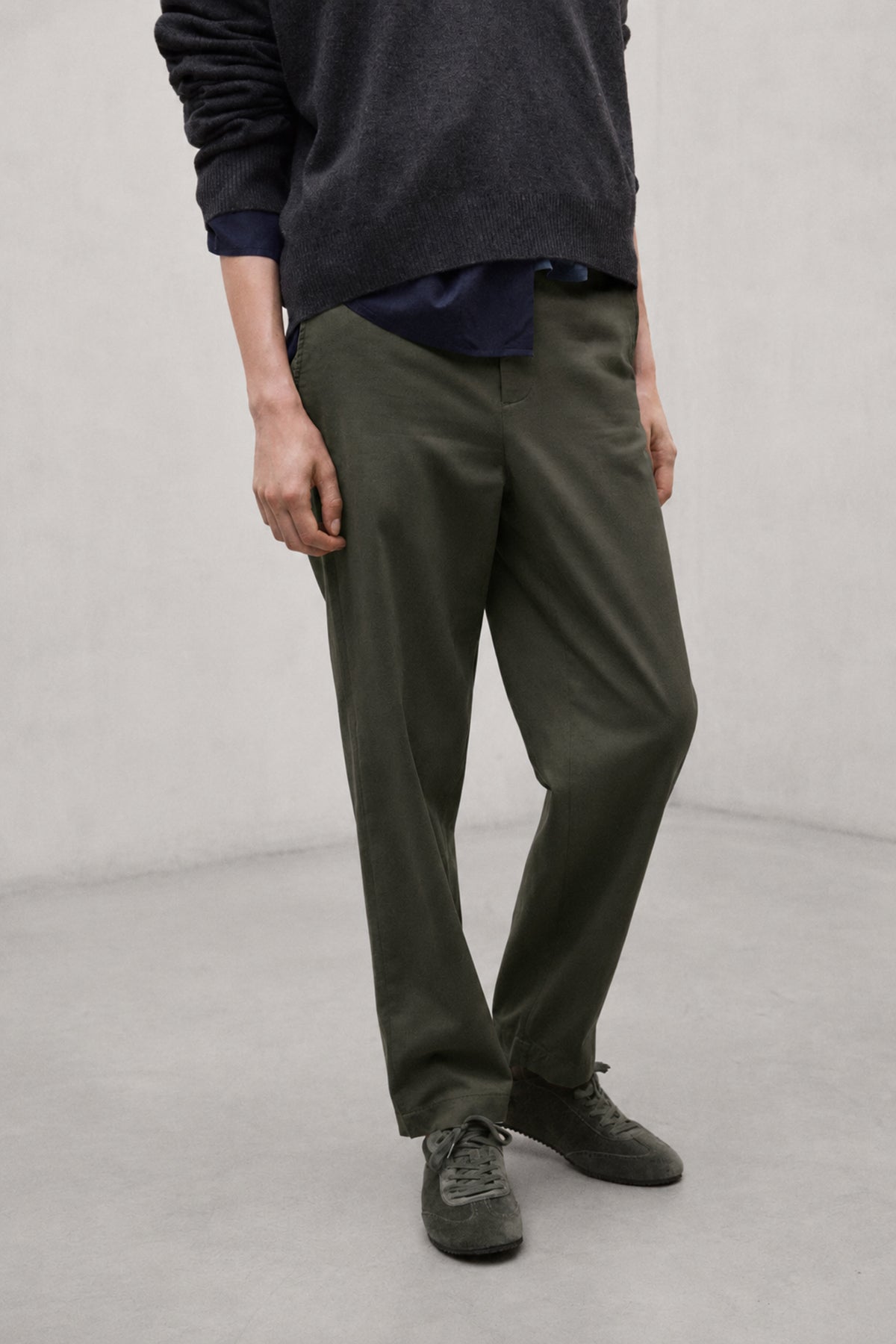 GREEN TECHNICAL COTTON GALIA TROUSERS