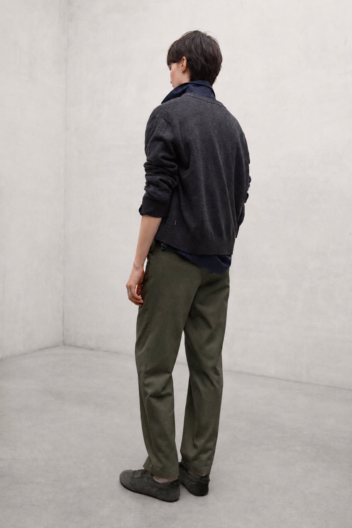 GREEN TECHNICAL COTTON GALIA TROUSERS