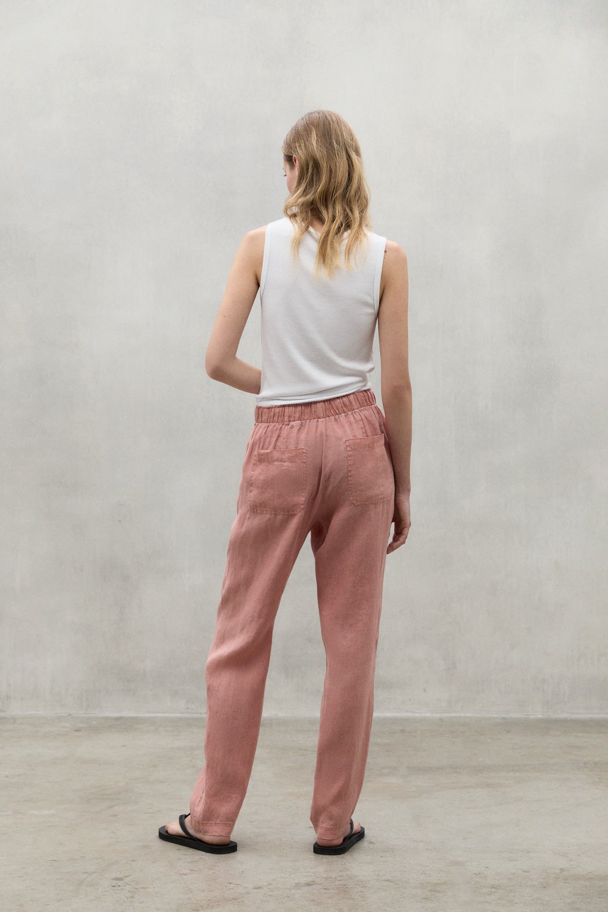 PINK INDO LINEN TROUSERS