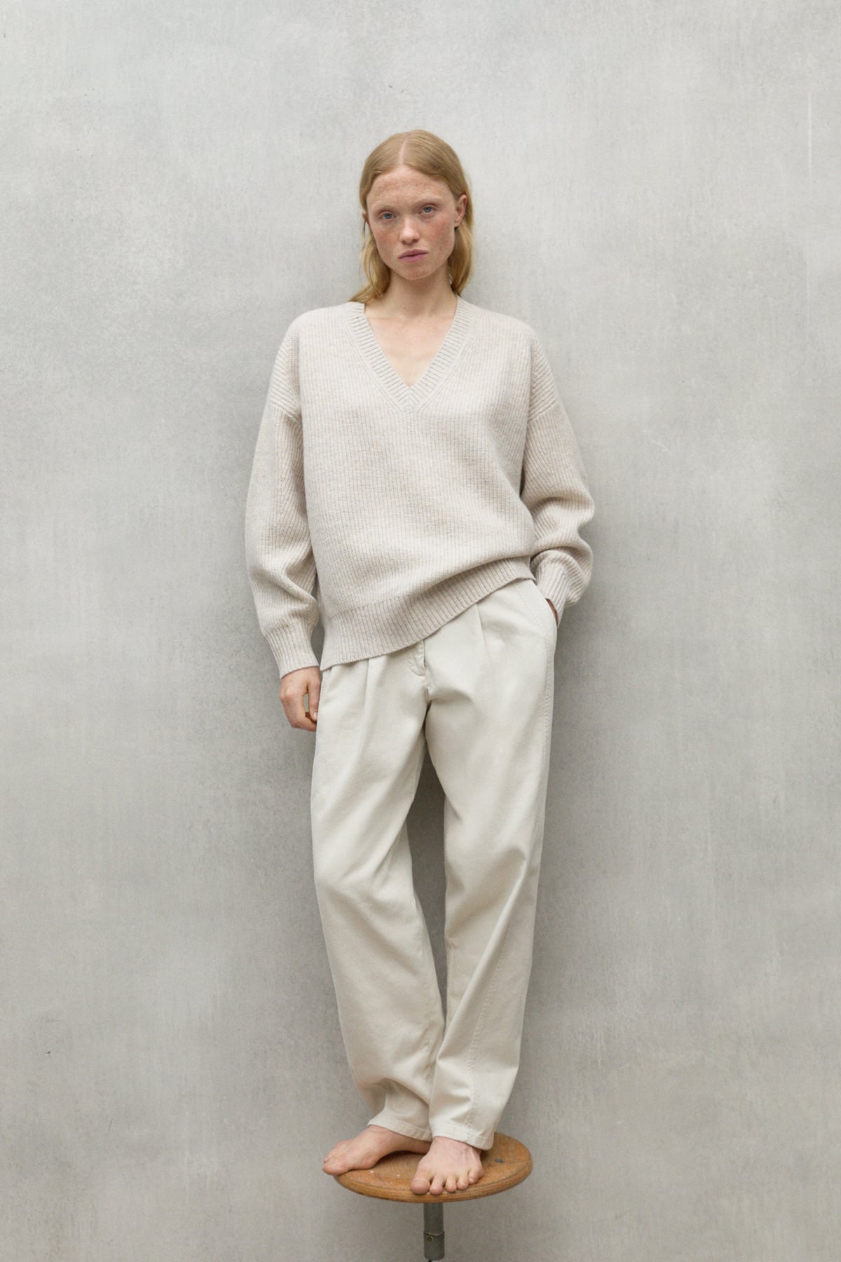 LIGHT BEIGE JERTE TROUSERS